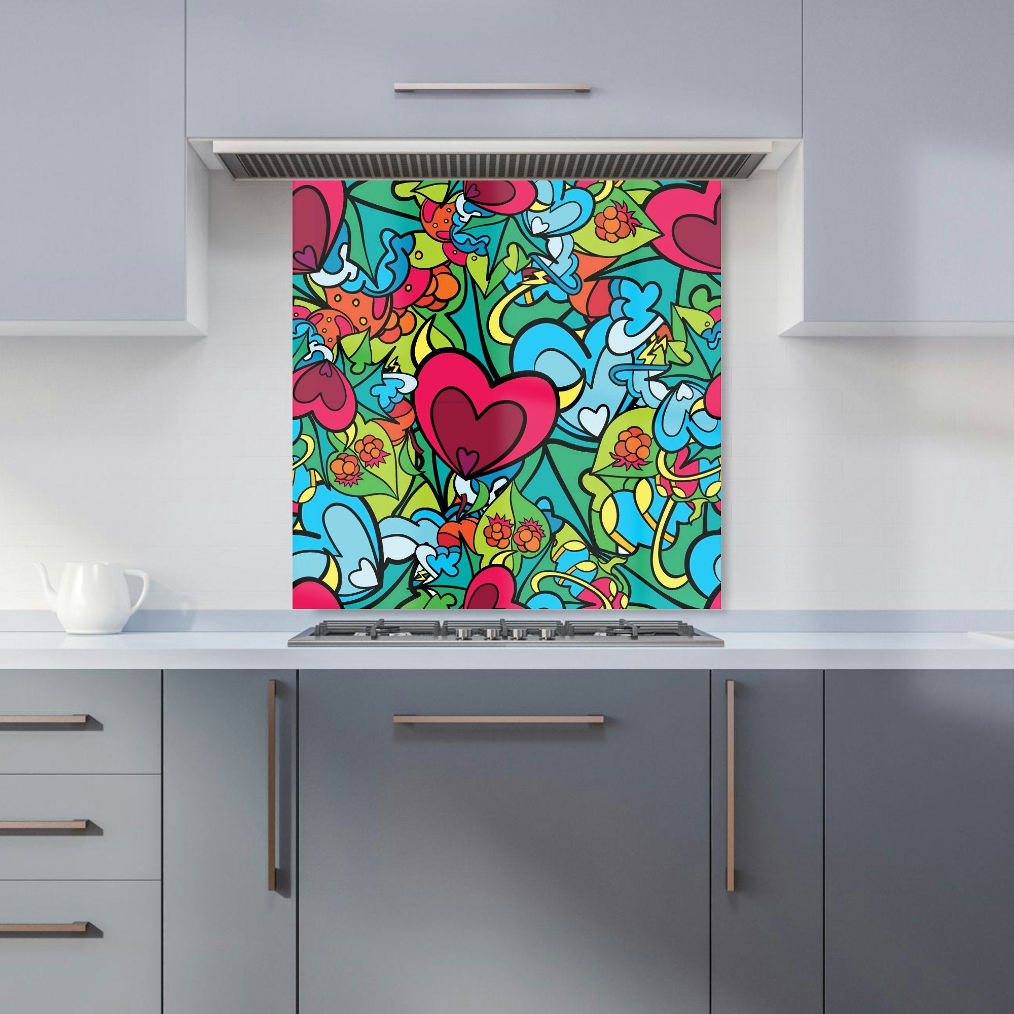 Warren Reed - Designer Hippie Psychedelic Pattern Kitchen Splashback - W600mm X H600mm