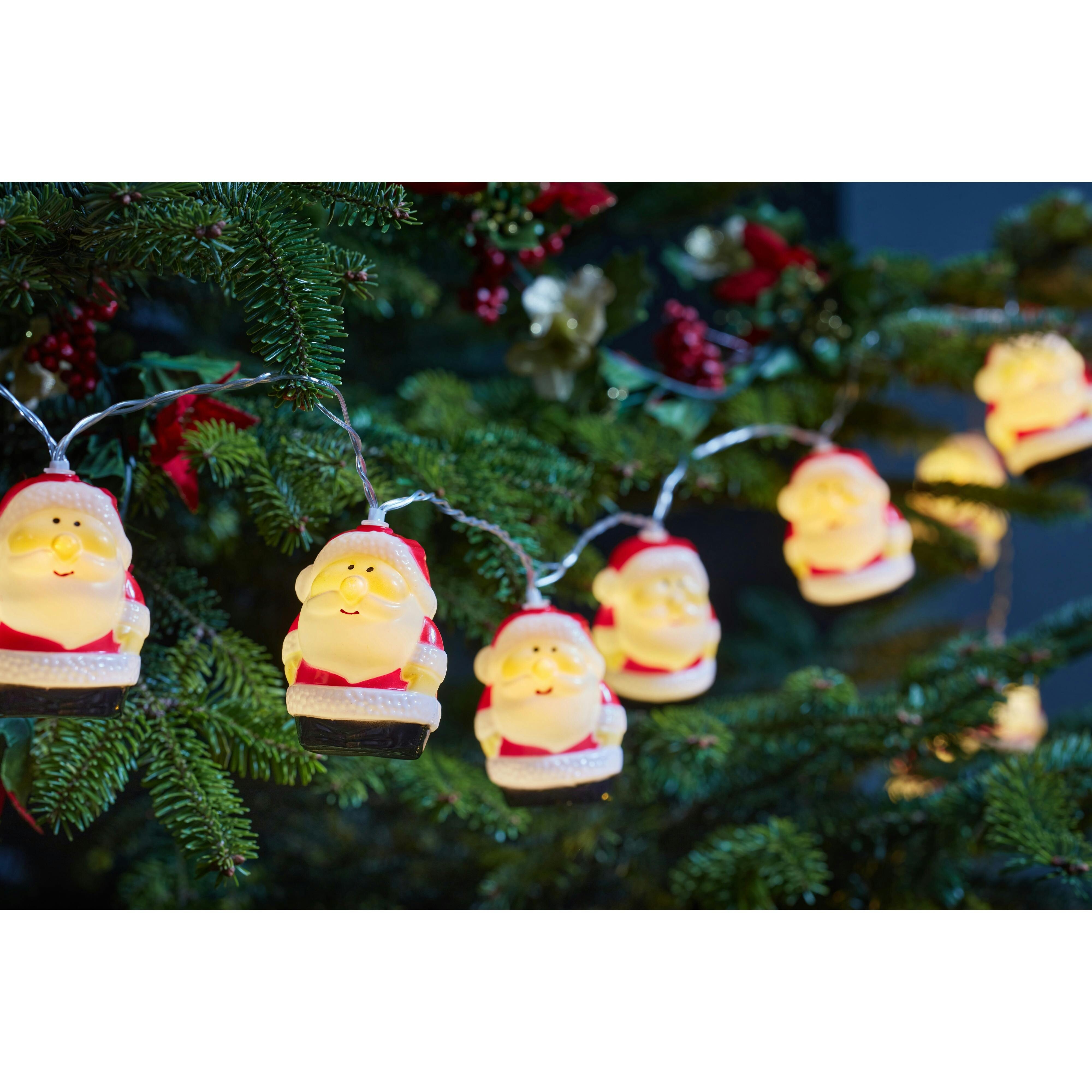 Rackhams Light Merry Santa String S Set Of 10 - One Size
