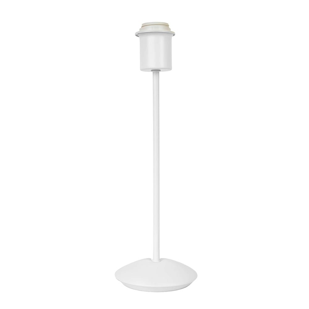 Happy Homewares White Contemporary And Sleek Matt Metal Table Lamp Base With Inline Switch