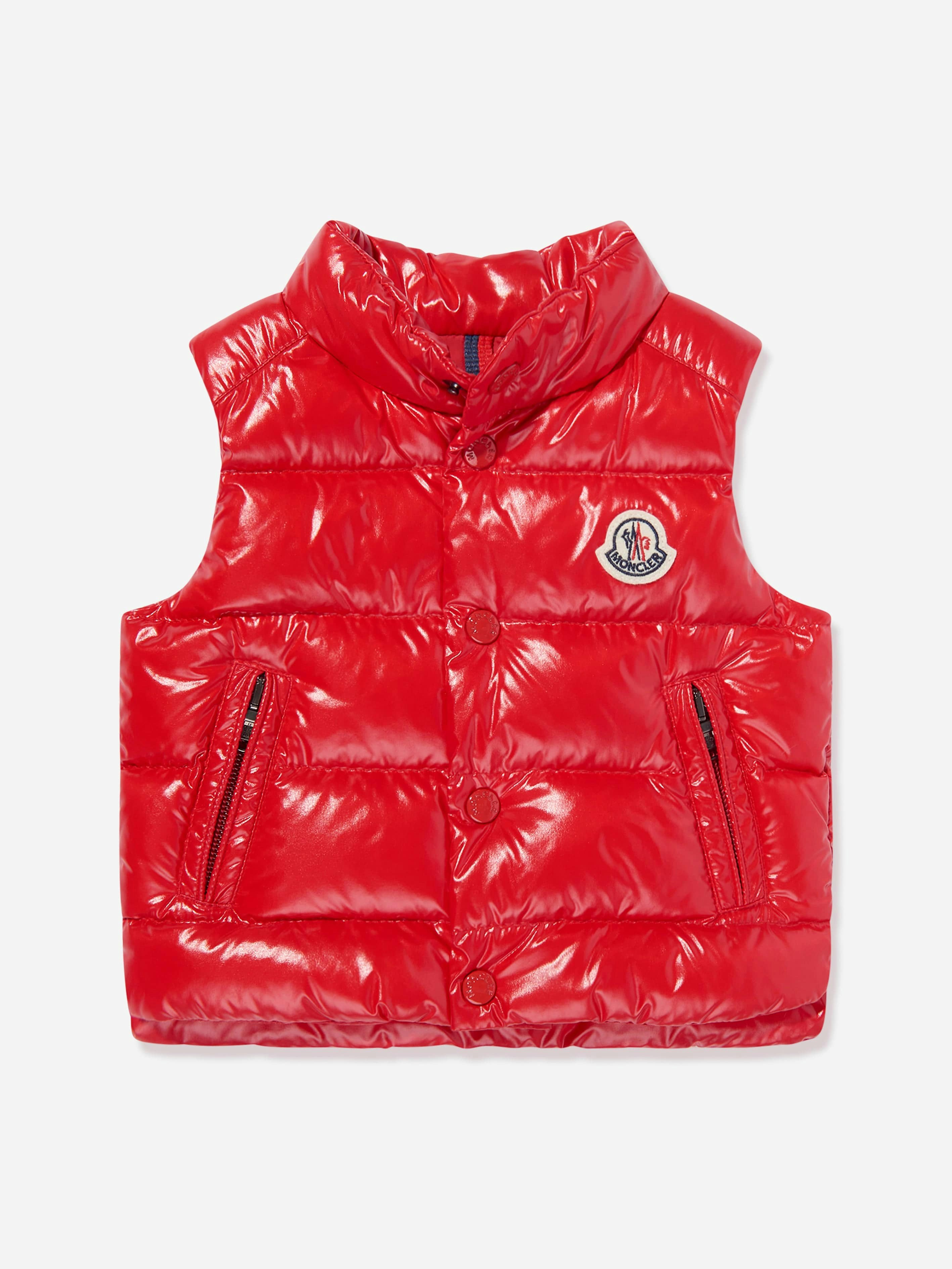 Moncler Enfant Men's Red Baby Boys Bernard Down Padded Gilet In - 2 Yrs