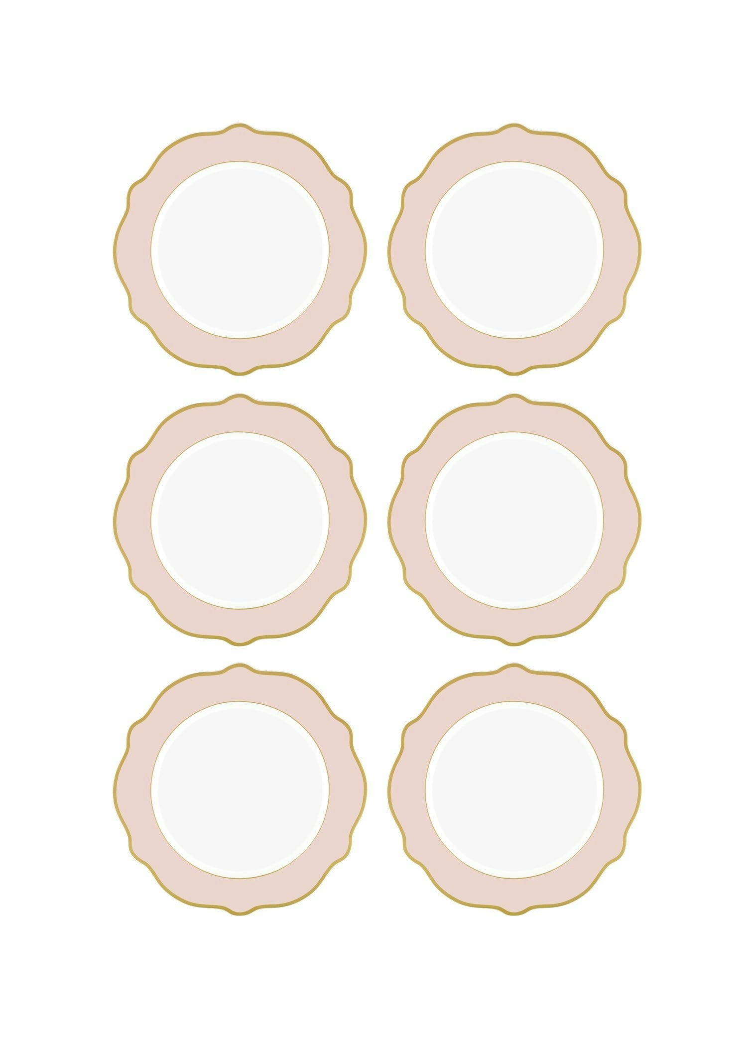 Rozi Pink Jaswely Collection Porcelain Side Plates, Set Of 6 (Pink)