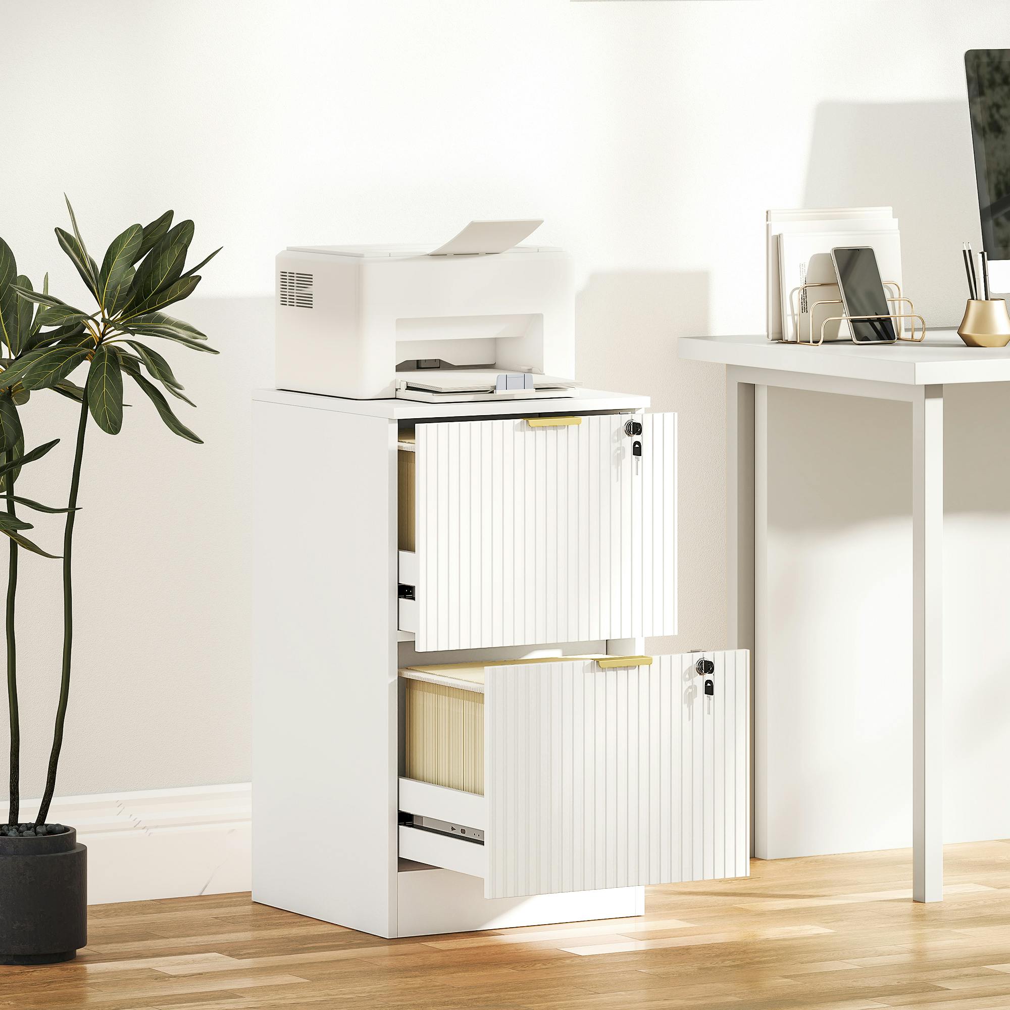 Rackhams Filing Cabinet, File Cabinet With 2 Lockable Drawers And Hanging Rails