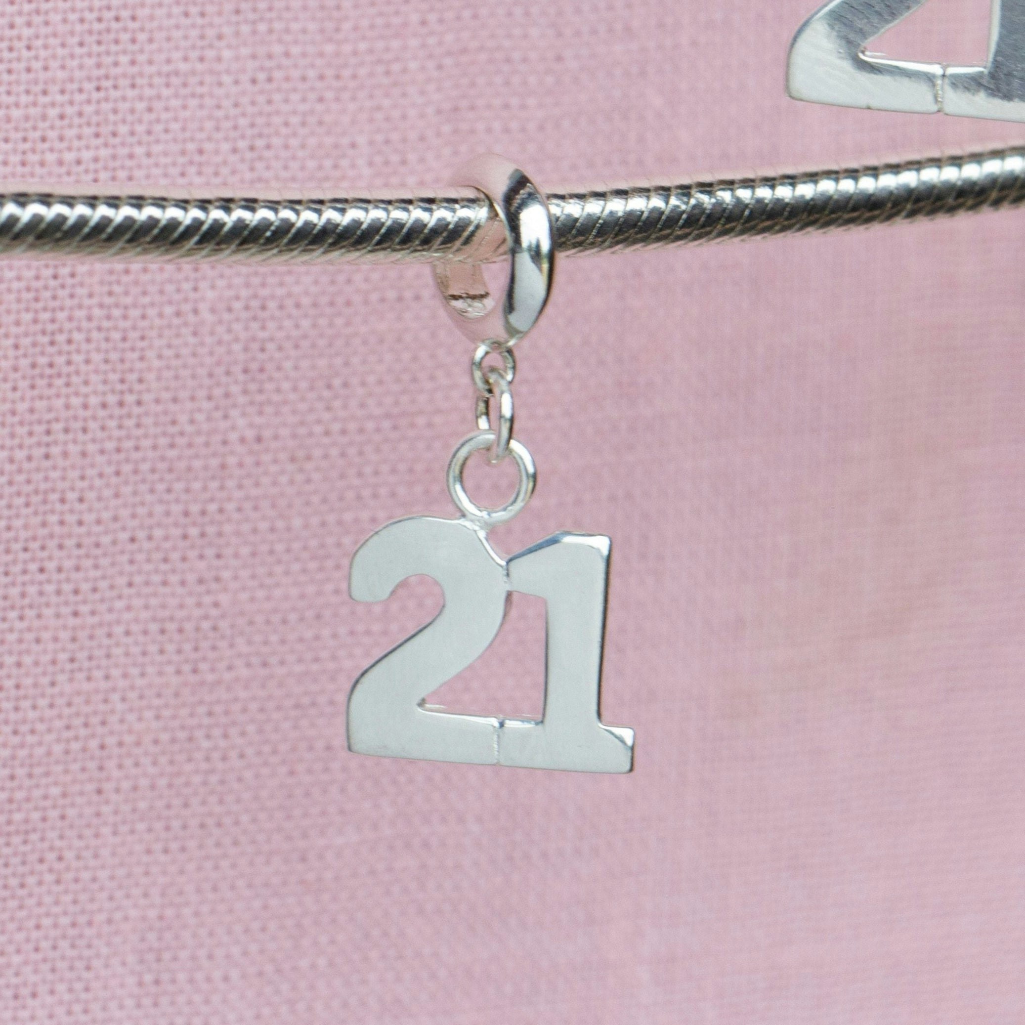 Mylee London Silver 21 Pendant Charm - Sterling - No - Slider
