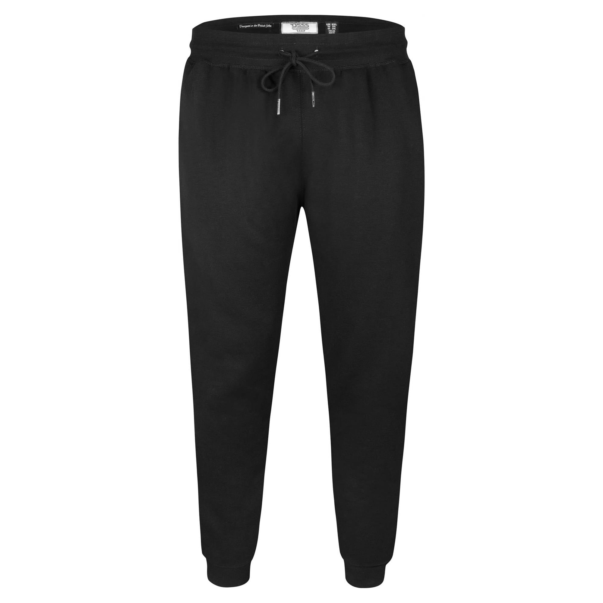Duke Men's Black D555 Brandon Cuffed Kingsize Jogging Bottoms - Xxl - 60% Cotton/40% Polyester