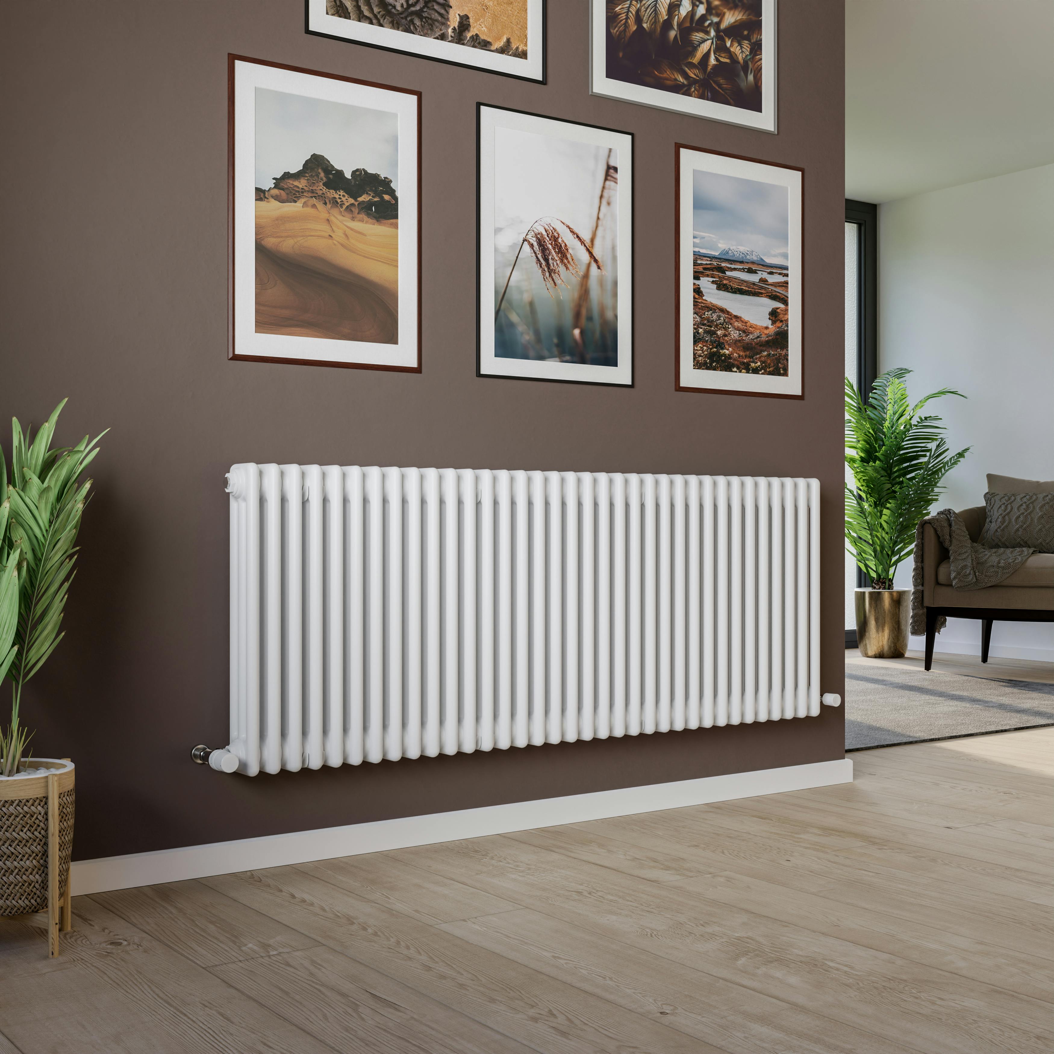 Agadon White Kylo 3 Column Traditional Radiator - 600 X 1595