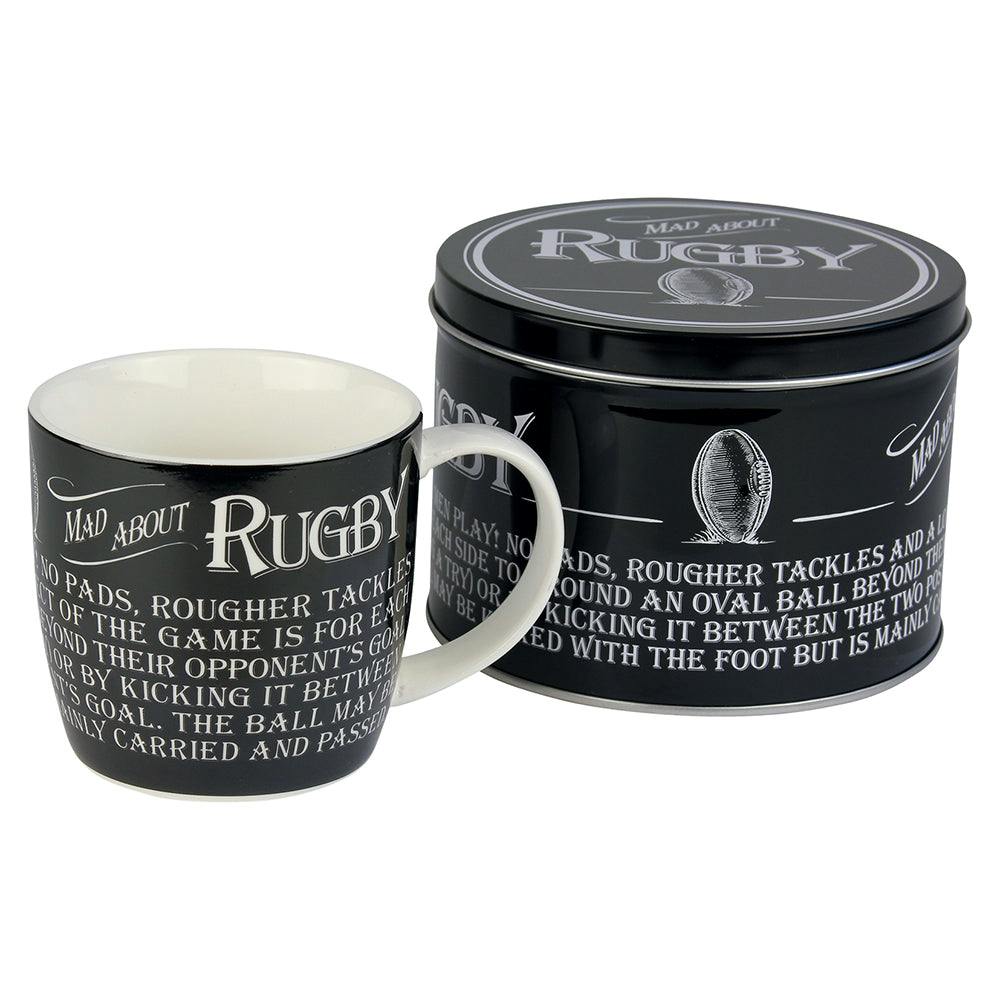 Rackhams White Rugby Mug In Tin Ceramic