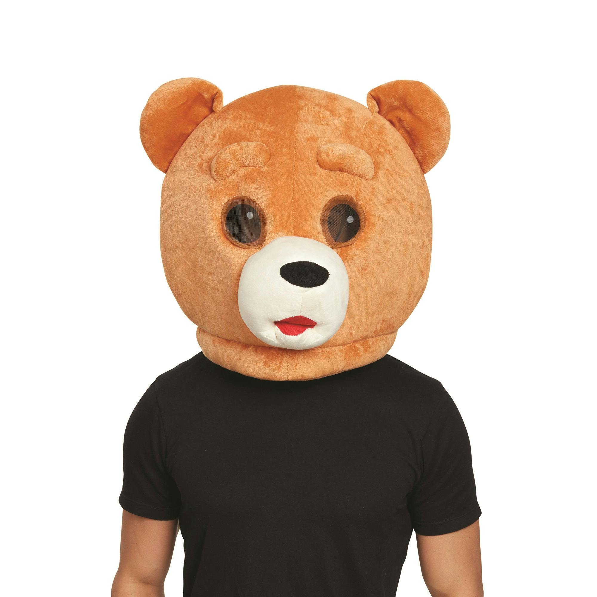Bristol Novelty Unisex Brown/White Adults Teddy Bear Mascot Mask - One Size