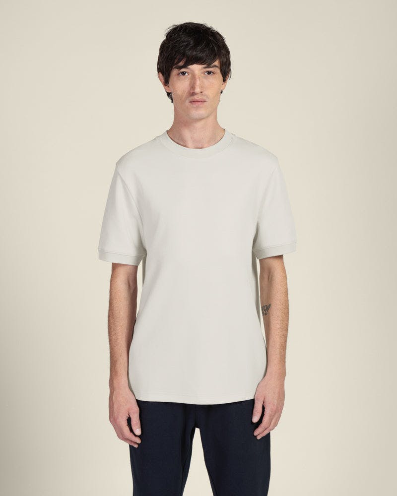 Larsson & Co White Heavy T-Shirt With Ribbed Details - Off - Xl