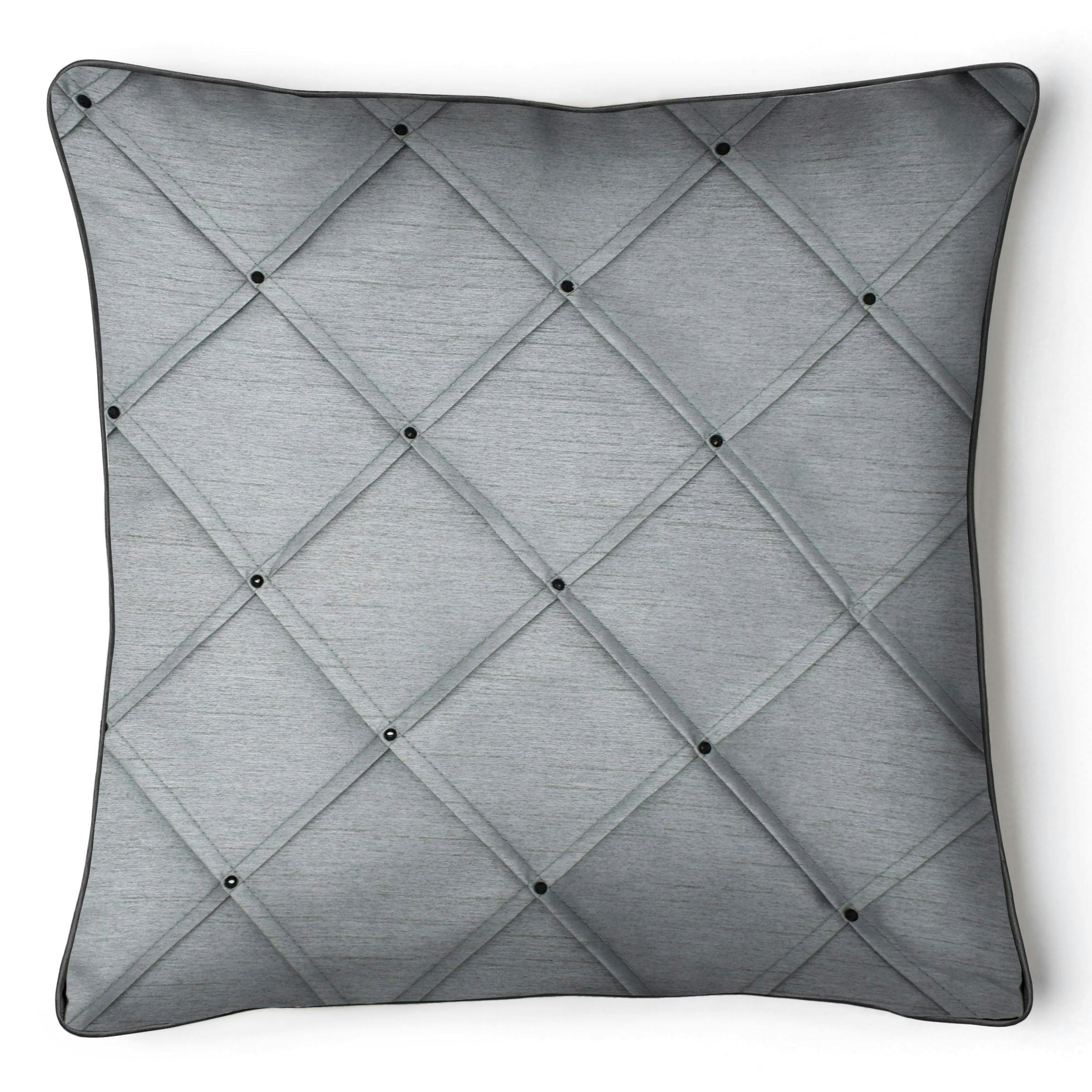 Rackhams Black Pintuck Pleast With Gem Stud Detail Cushion - 43Cm X 43Cm