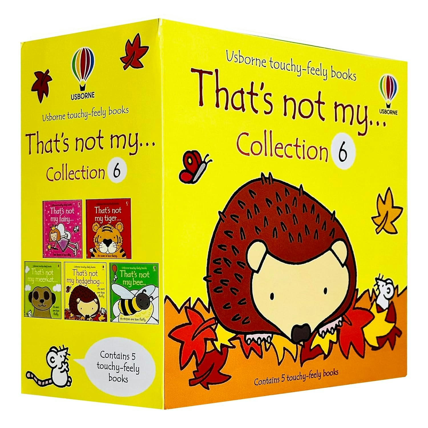 Usborne White Touchy-Feely Books That's Not My Collection: 5 Books (Bee, Fairy, Hedgehog, Meerkat, Tiger)
