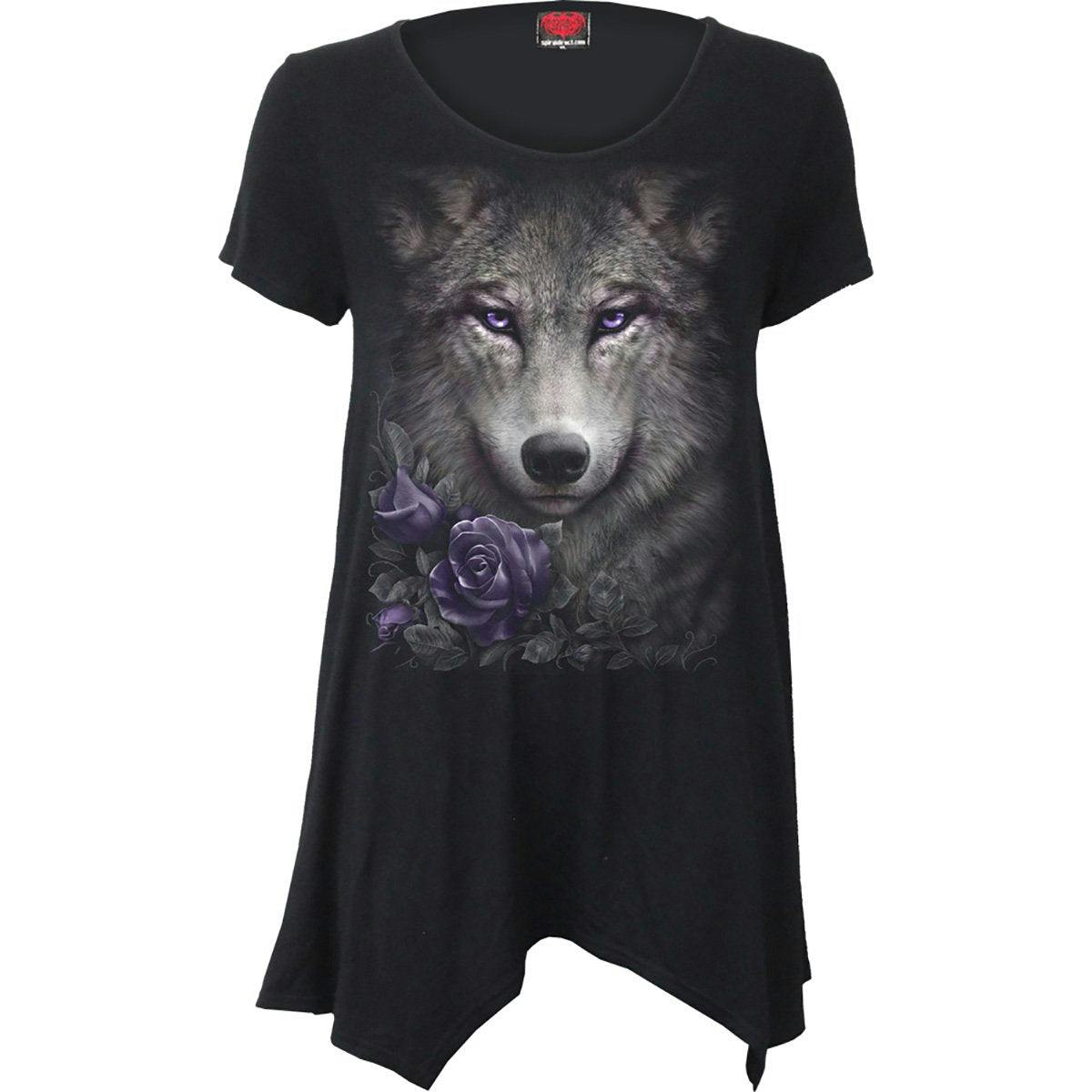 Spiral Wolf Roses - Smock - Tunic Casual Top - S - Digital - Digital