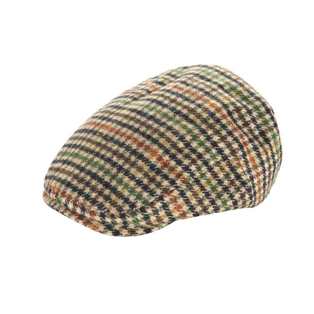 Heritage Traditions Unisex Black Classic Arthur Tweed Flat Cap - Camel Houndstooth