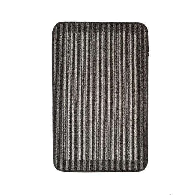 The Rugs Dark/Grey Washable Striped Mat And Runner - 50X80 Cm