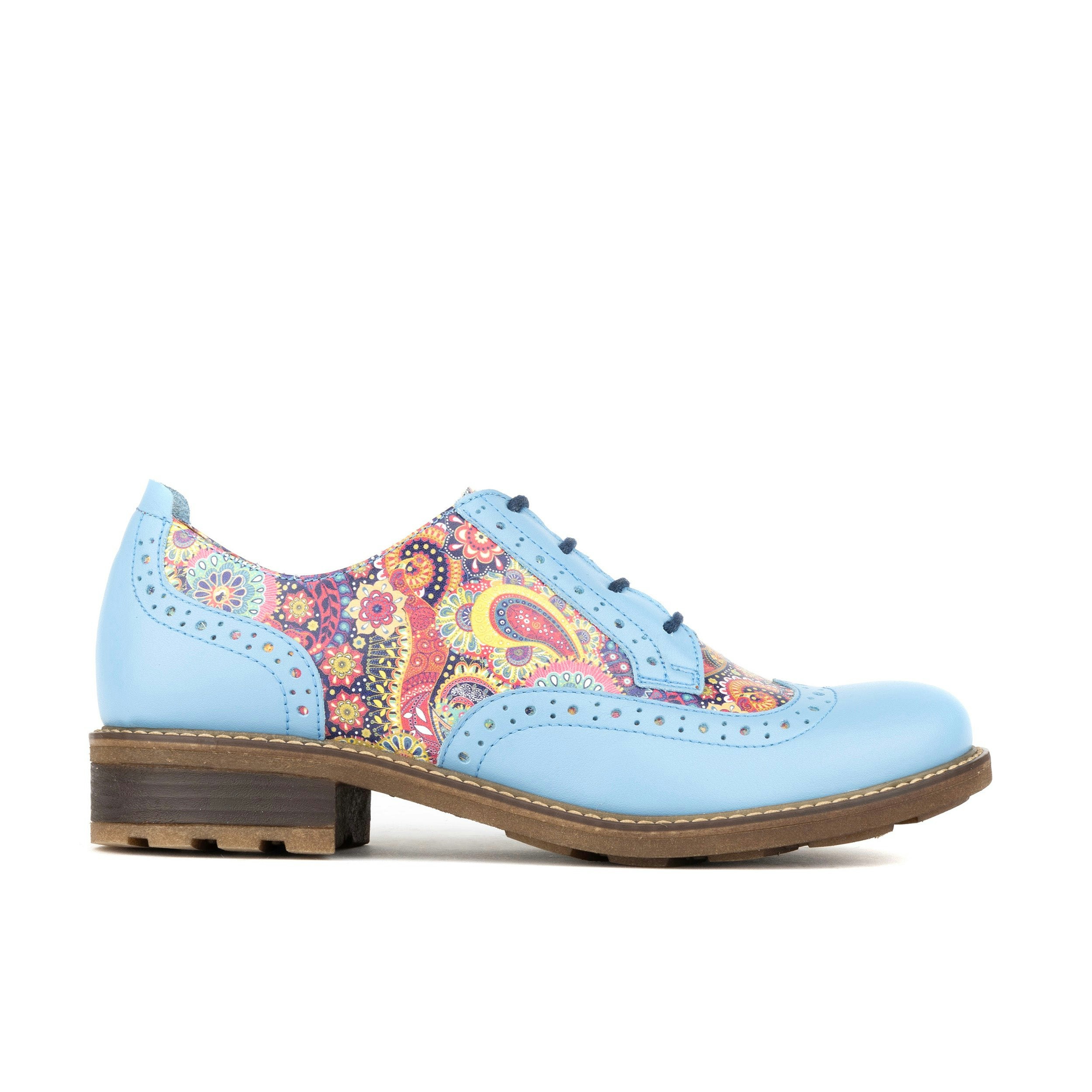Embassy London Women's Light/Blue Dreamfiters - Round Toe Leather Derby Shoe On Durable Sole - Uk 10 / Eu 43 / Us 12