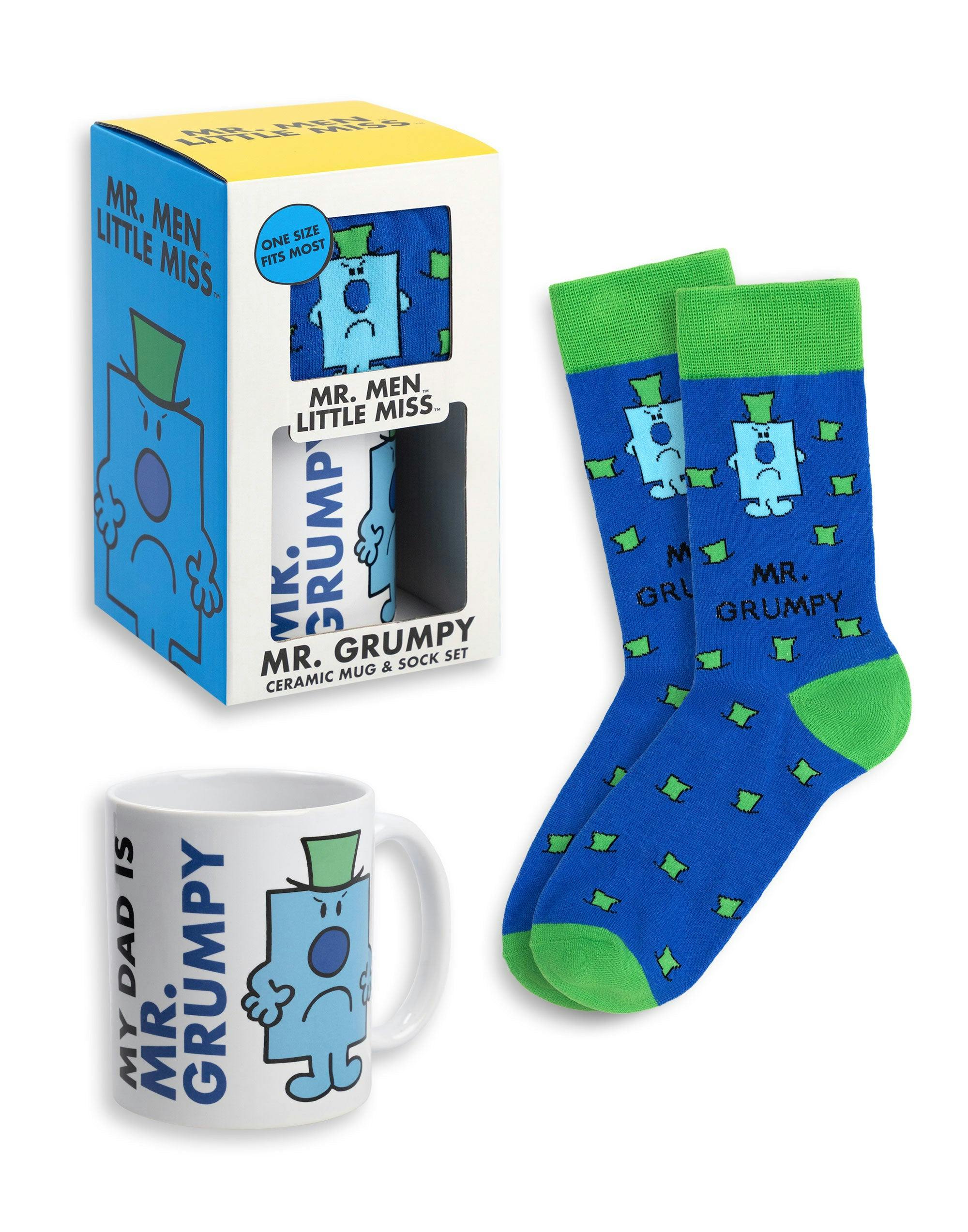 Vanilla Underground Men's Blue Mr. Mr Grumpy Mug And Sock Gift Set (One Size)
