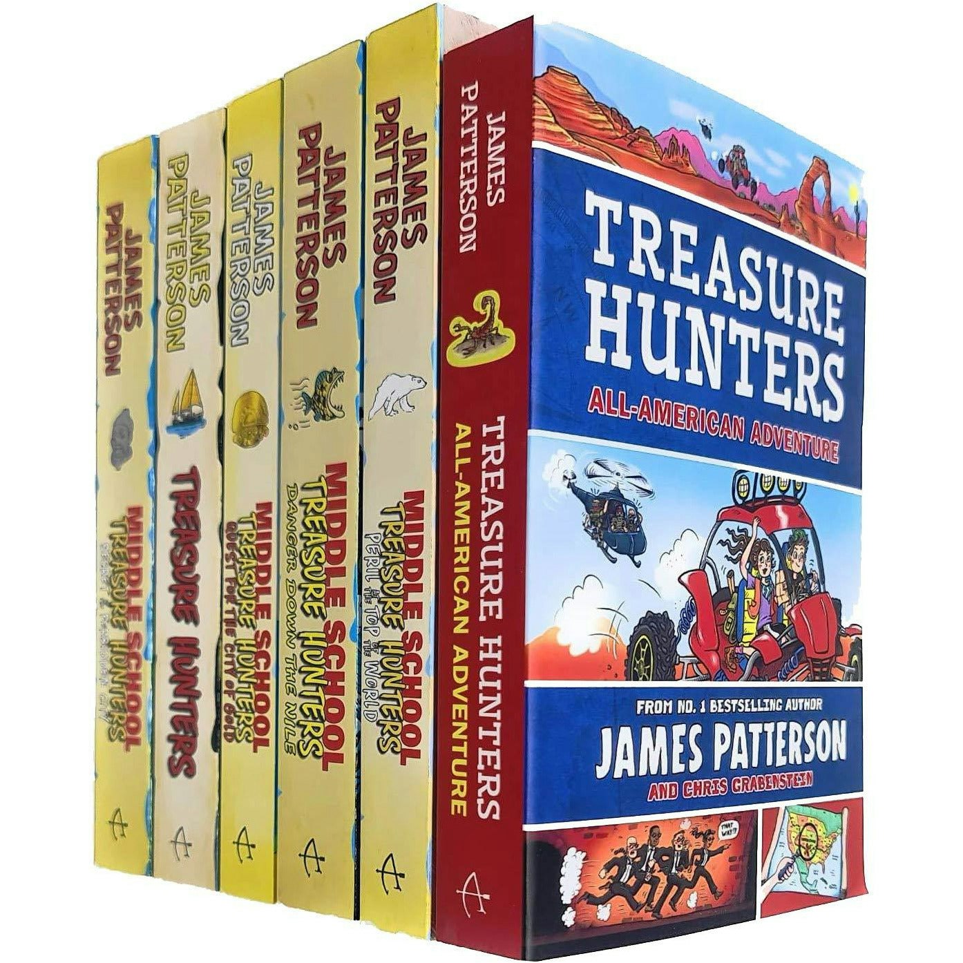 Arrow Gold James Patterson Treasure Hunters Middle School Series 1-6 Books Collection Set