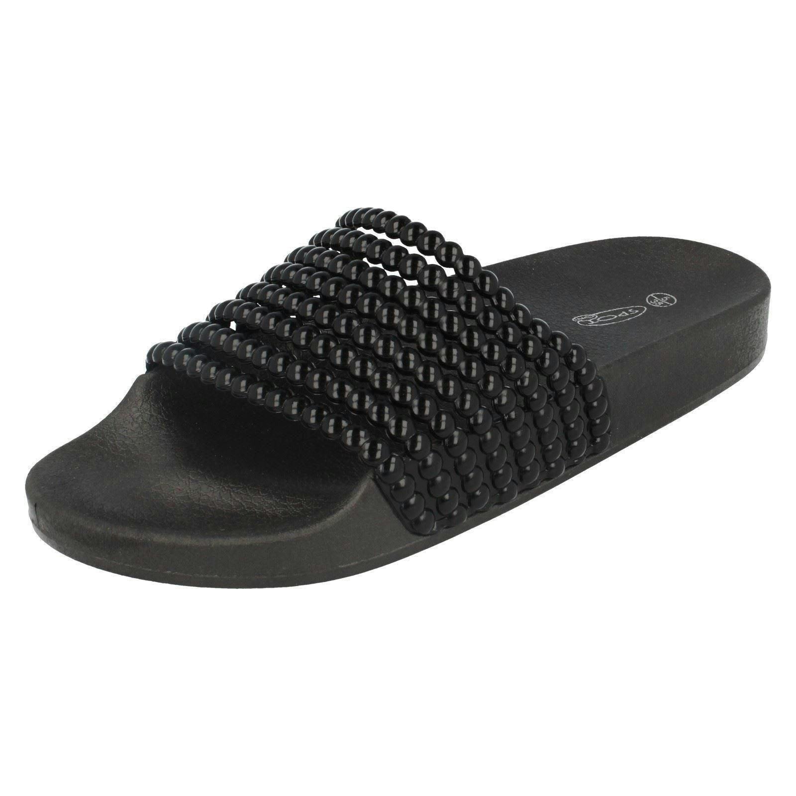 Spot On Women's Black Casual Sliders - Uk 5