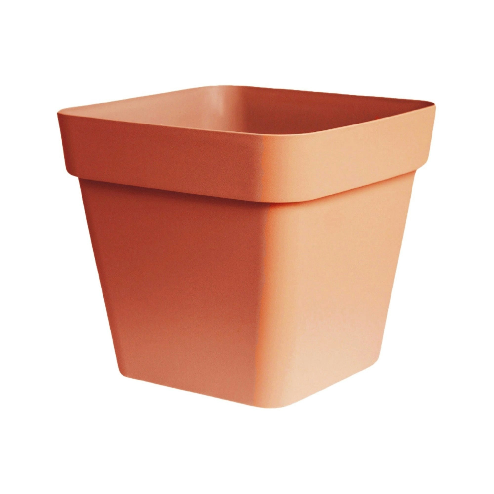 Ivyline White/Anthracite Cleo Square Planter With Wheels - Terracotta