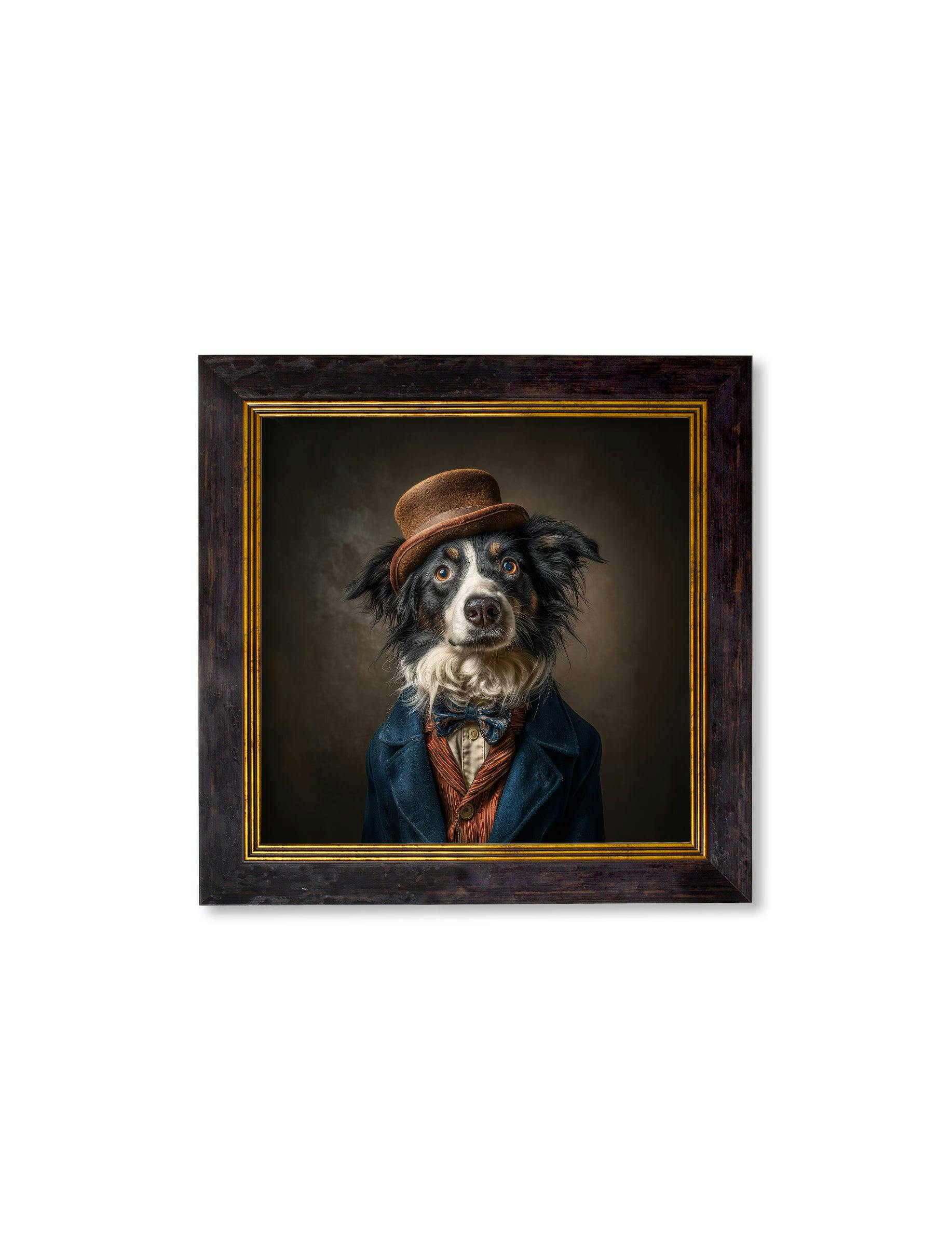 Rackhams Blue/Dark/Orange Lord Shearlock - Gentleman Border Collie Oxford Square Frame - 44 X 44Cm