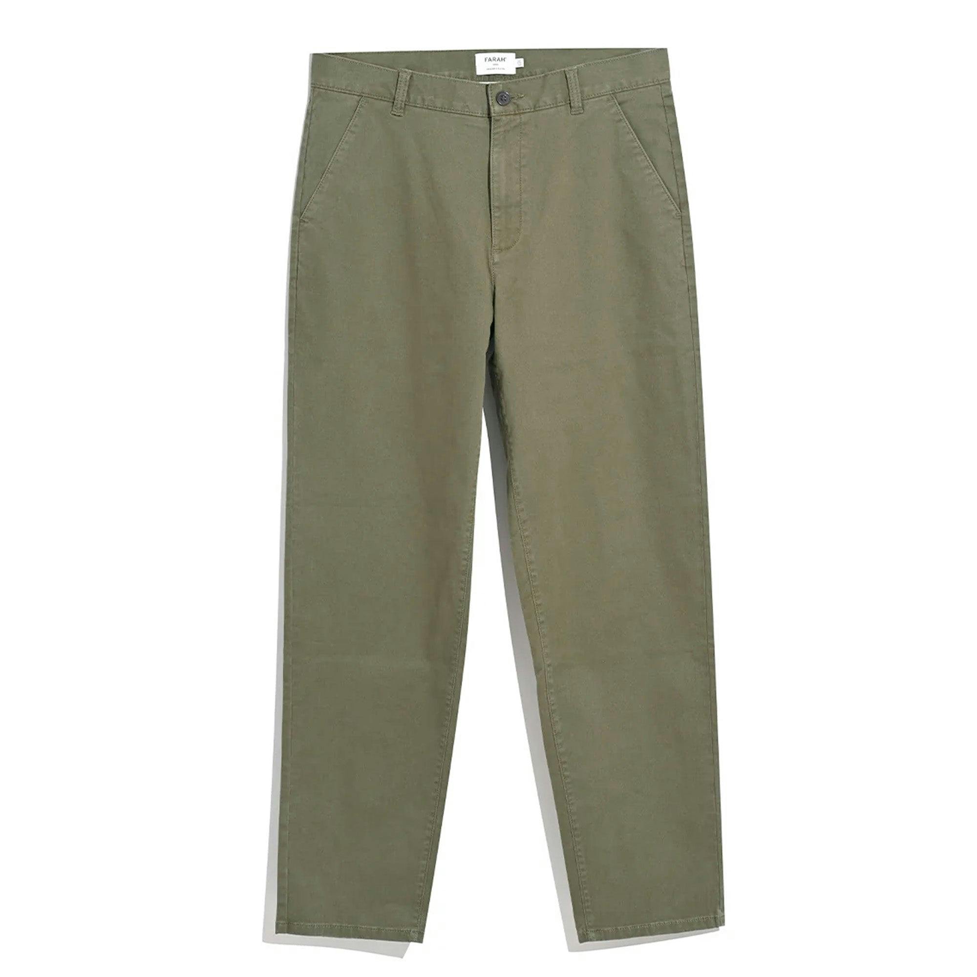 Farah Green Norwood Regular Fit Chino Trousers - Olive - 30/32