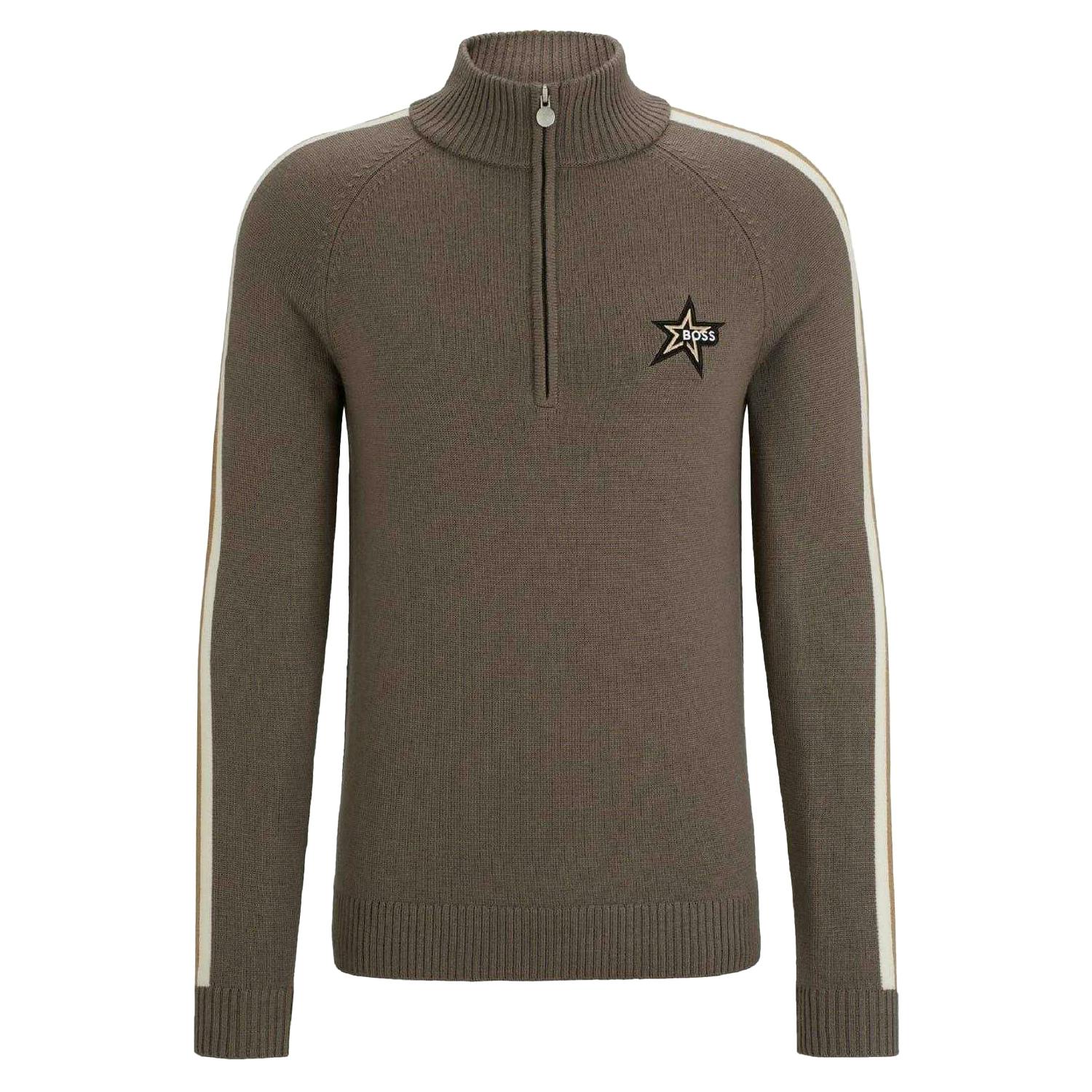 Boss Men's Beige Regular Raglan Jumper - L - 100% Mixed