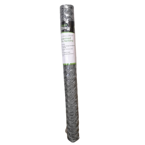 Rackhams 5M X 60Cm X 25Mm Galvanised Steel Chicken Garden Wire Netting / Fencing