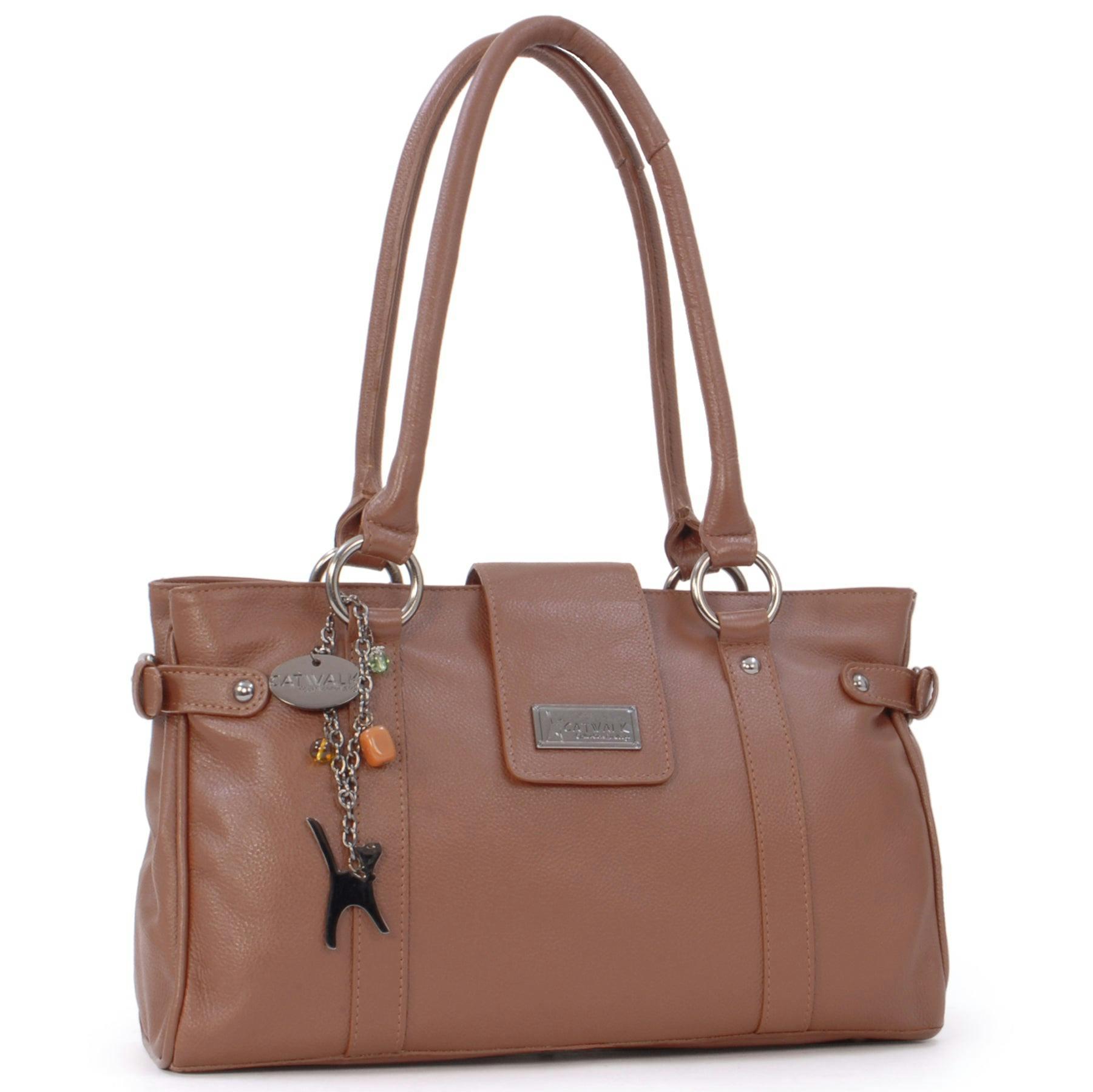 Catwalk Collection Handbags Silver Martina - Handbag - Tan
