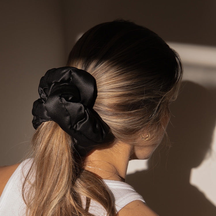 Drowsy Sleep Co Black Pillow Scrunchie - Jade
