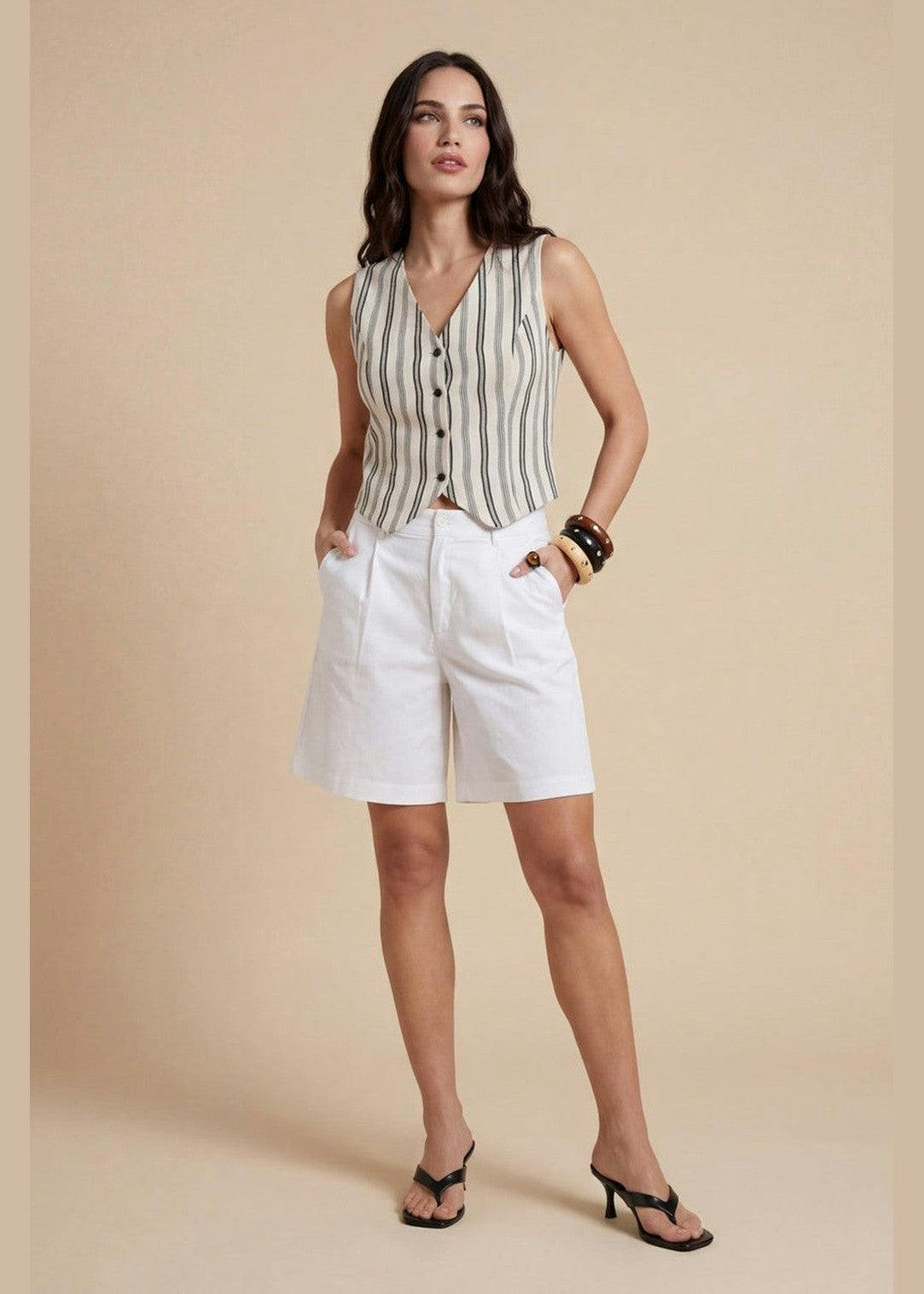 Urban Bliss Cream Stripe Waistcoat Pattern - 14