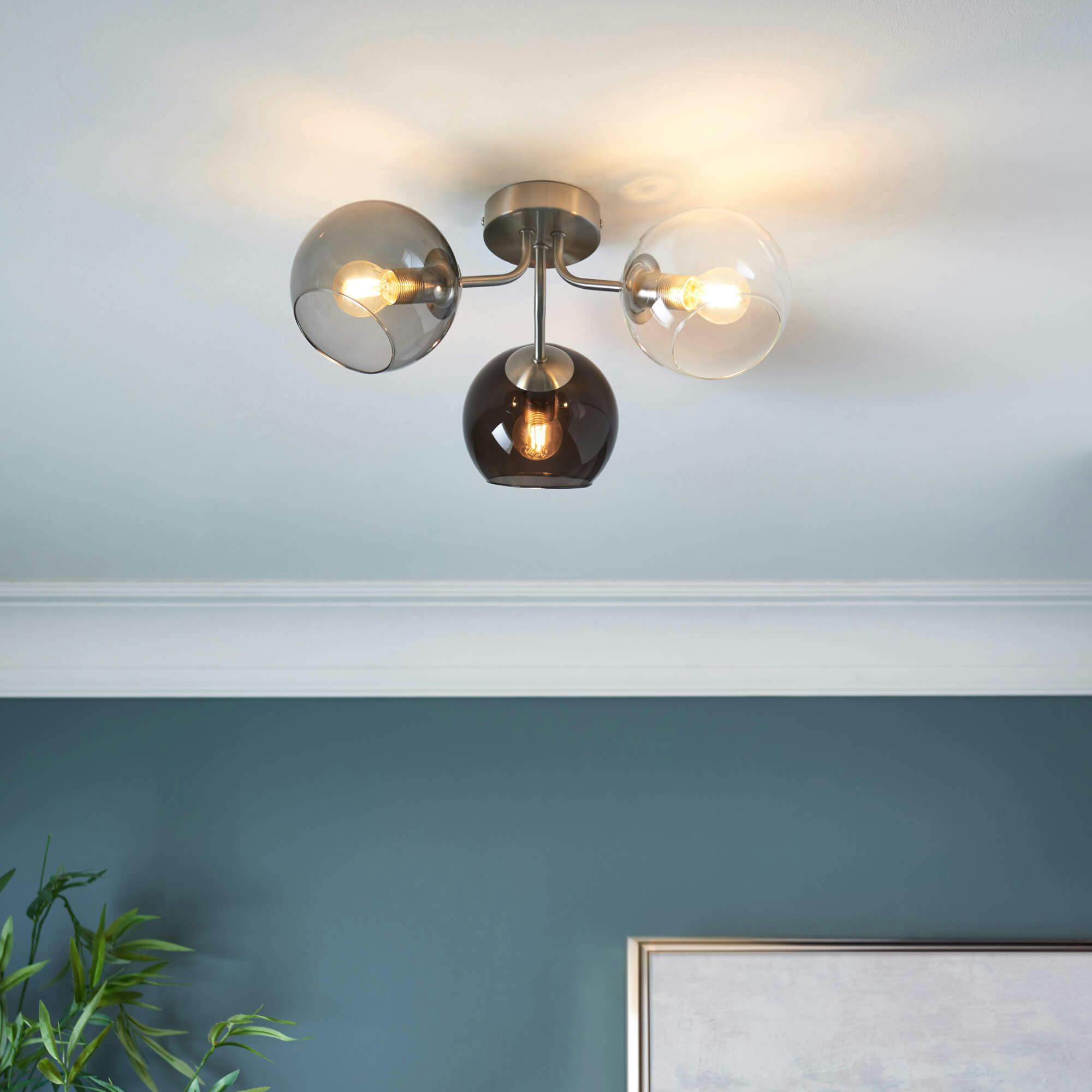 Pagazzi Lighting Light Pagazzi Ing Branco 3 Semi-Flush Ceiling