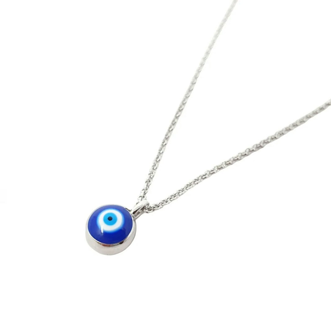 Harfi Women's Silver Turkish Evil Eye Sterling Pendant Charm Necklace