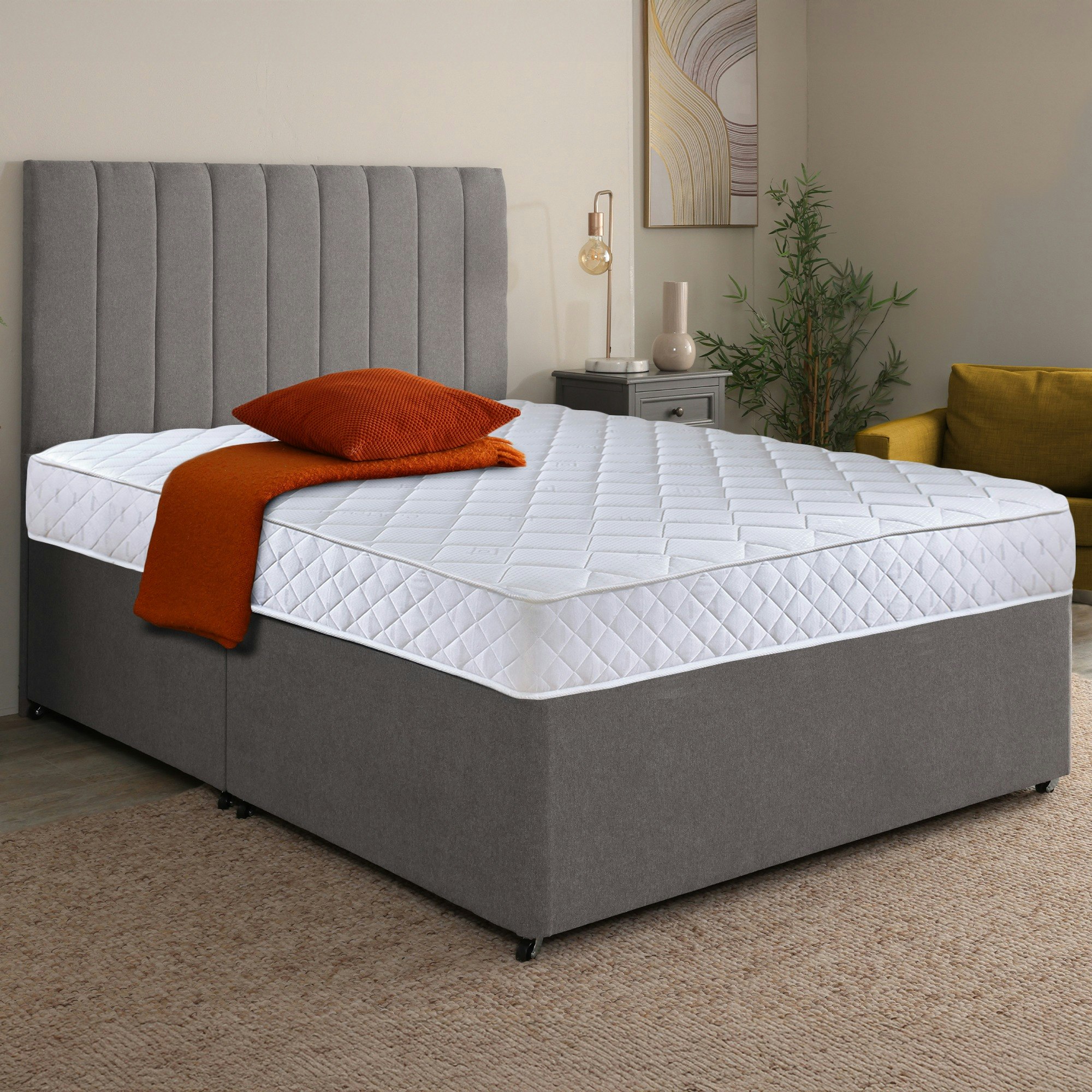 Extreme Comfort White Cooltouch Plus Diamond Essentials Foam Free Pinna-Coil Mattress - 1 - 2Ft6 Shorty Small Single Mattress (75Cm X 175Cm)