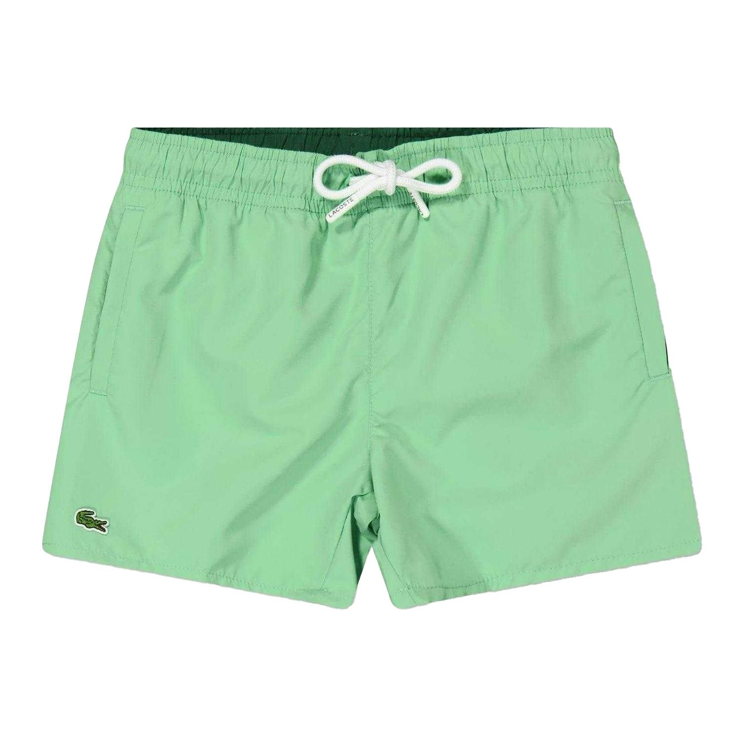 Lacoste Men's Green Crocodile Print Swim Shorts - 14 Years - 100% Mixed