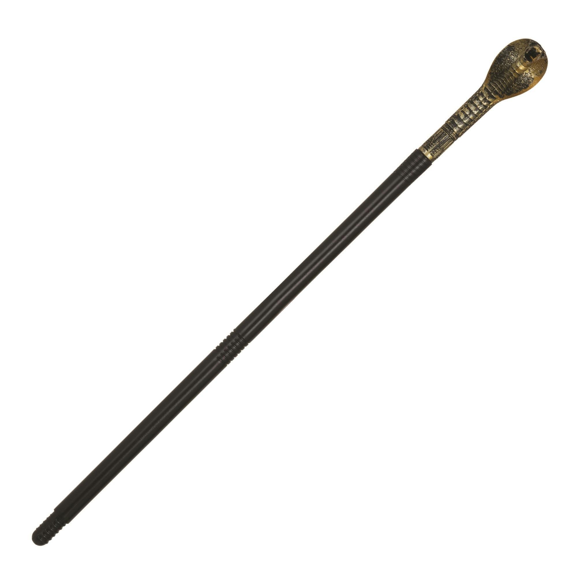 Bristol Novelty Unisex Black/Bronze Adults Snake Cane - One Size