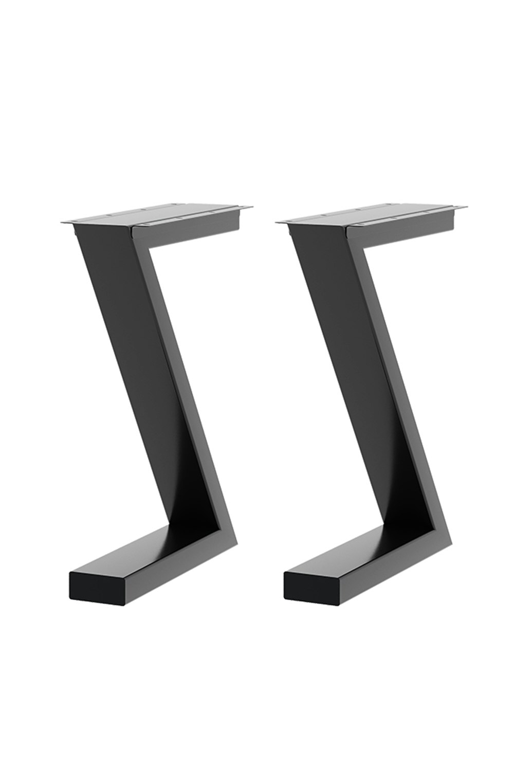 Rackhams Black 40Cm/15.75 Inch 2Pcs Z-Shaped Anti-Slip Metal Table Legs Furniture Replacement Legs For Coffee Table, Bench