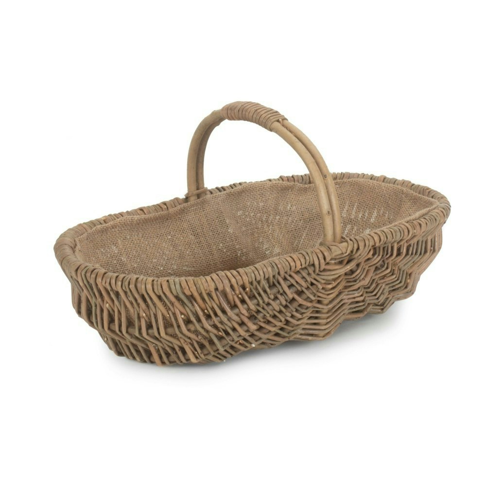 Red Hamper Oval Unpeeled Willow Garden Trug - Unpeeled - 1 Medium