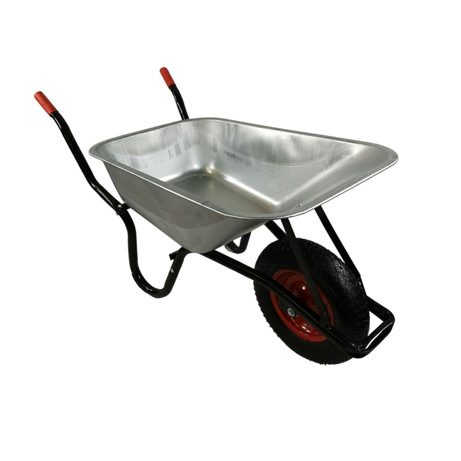 Rackhams 90 Litre 150Kg Capacity Heavy Duty Galvanised Samuel Alexander Metal Garden Wheelbarrow With Pneumatic Tyre - Wheelbarrows