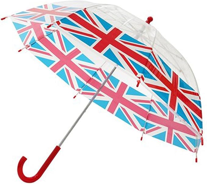 Kav Boys Kids Transparent School Umbrella And Girls - Sweet, Beautiful, Lightweight Design Dome Parasol For Your Child - Poe Union Jack