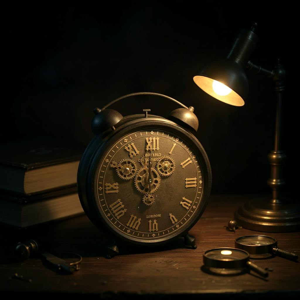 Rackhams Black/Gold Msl 50Cm Gear Table Clock