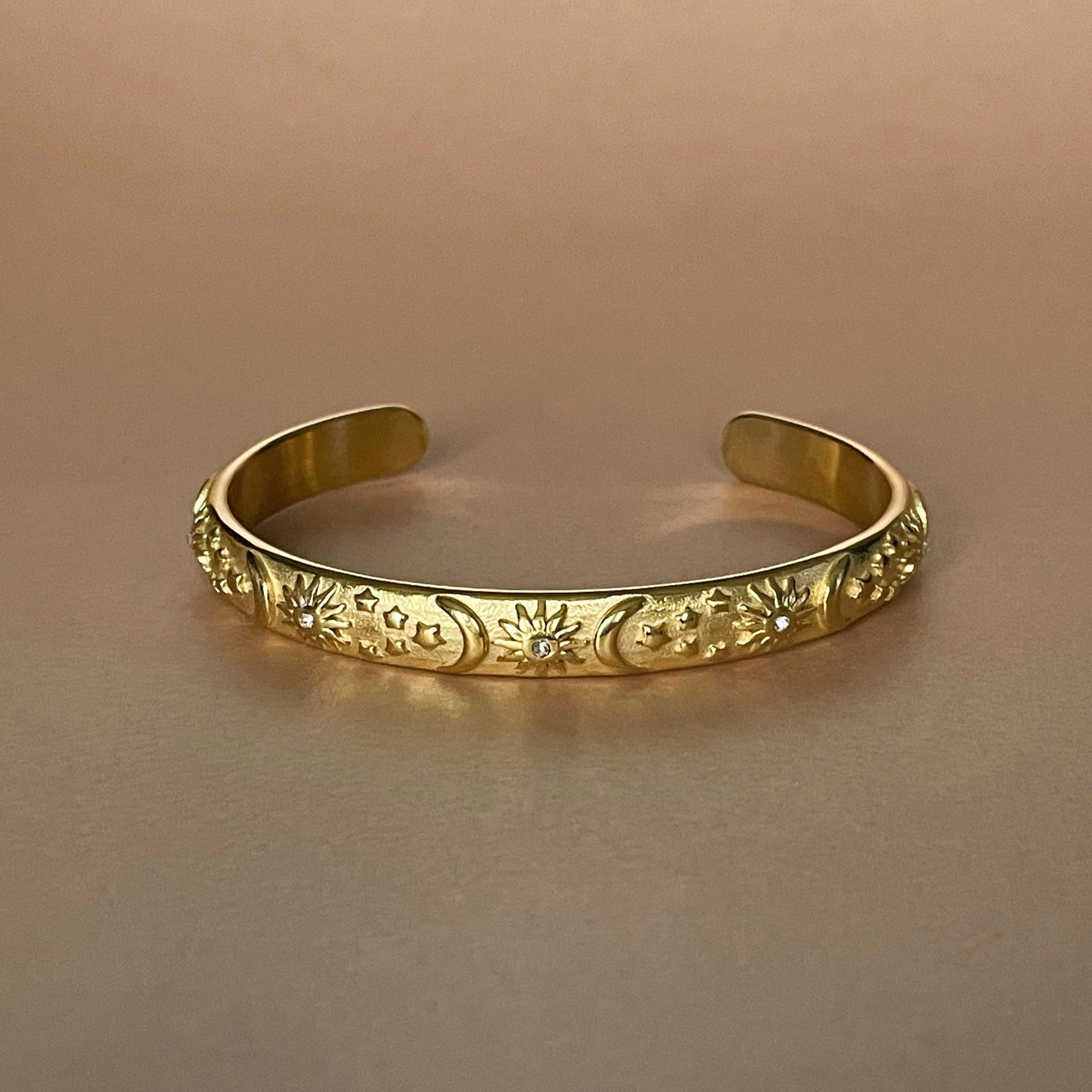 Luxe Tones Gold Helia Luxe 18Ct Plated Celestial Bangle