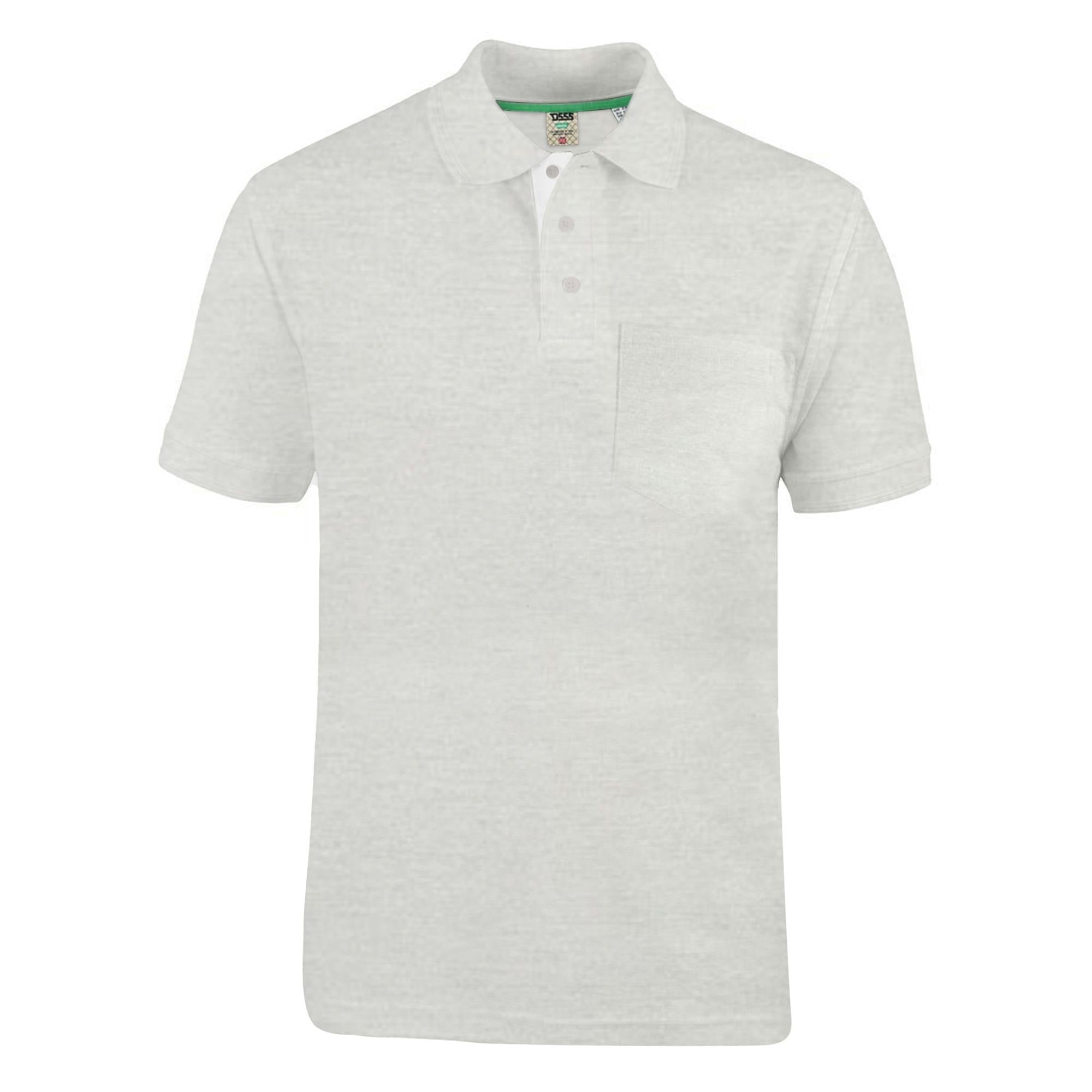 Duke Men's Grey D555 Grant Pique Kingsize Polo Shirt - 5XL - 100% Cotton