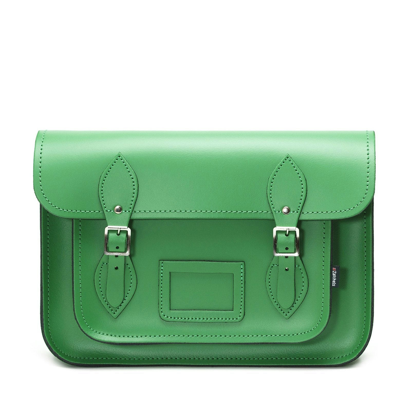 Zatchels Green Handmade Leather Satchel - 11.5"