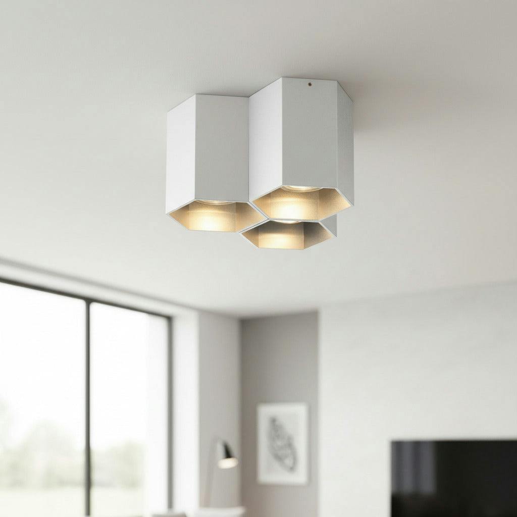 Rackhams Silver/Light 15 Watt Hexagonal Ceiling Mount Fixture