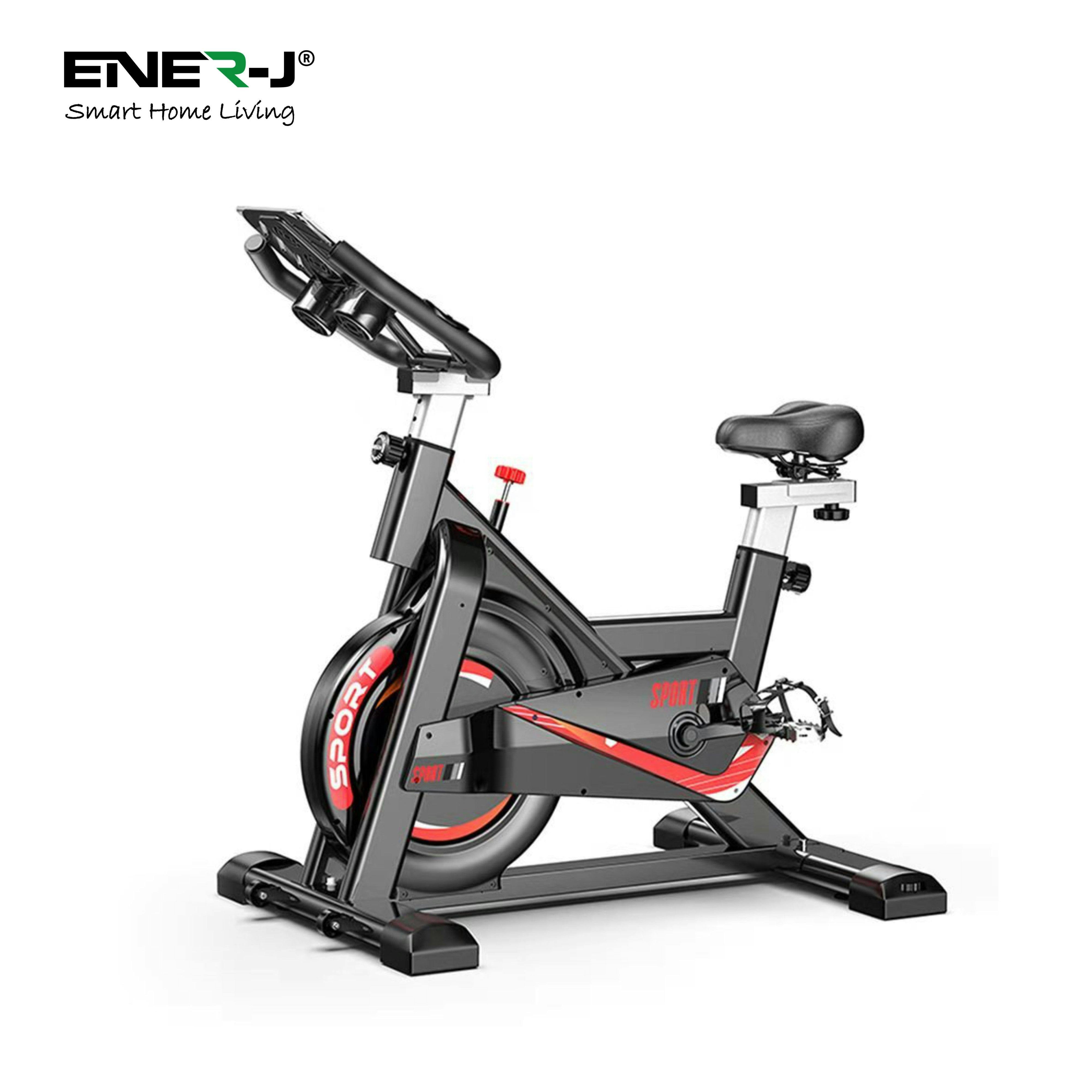 Ener-J Ultra-Quiet Indoor Exercise Bike, 6Kg Flywheel, 120Kg Max Weight, Adjustable Spinning Bike