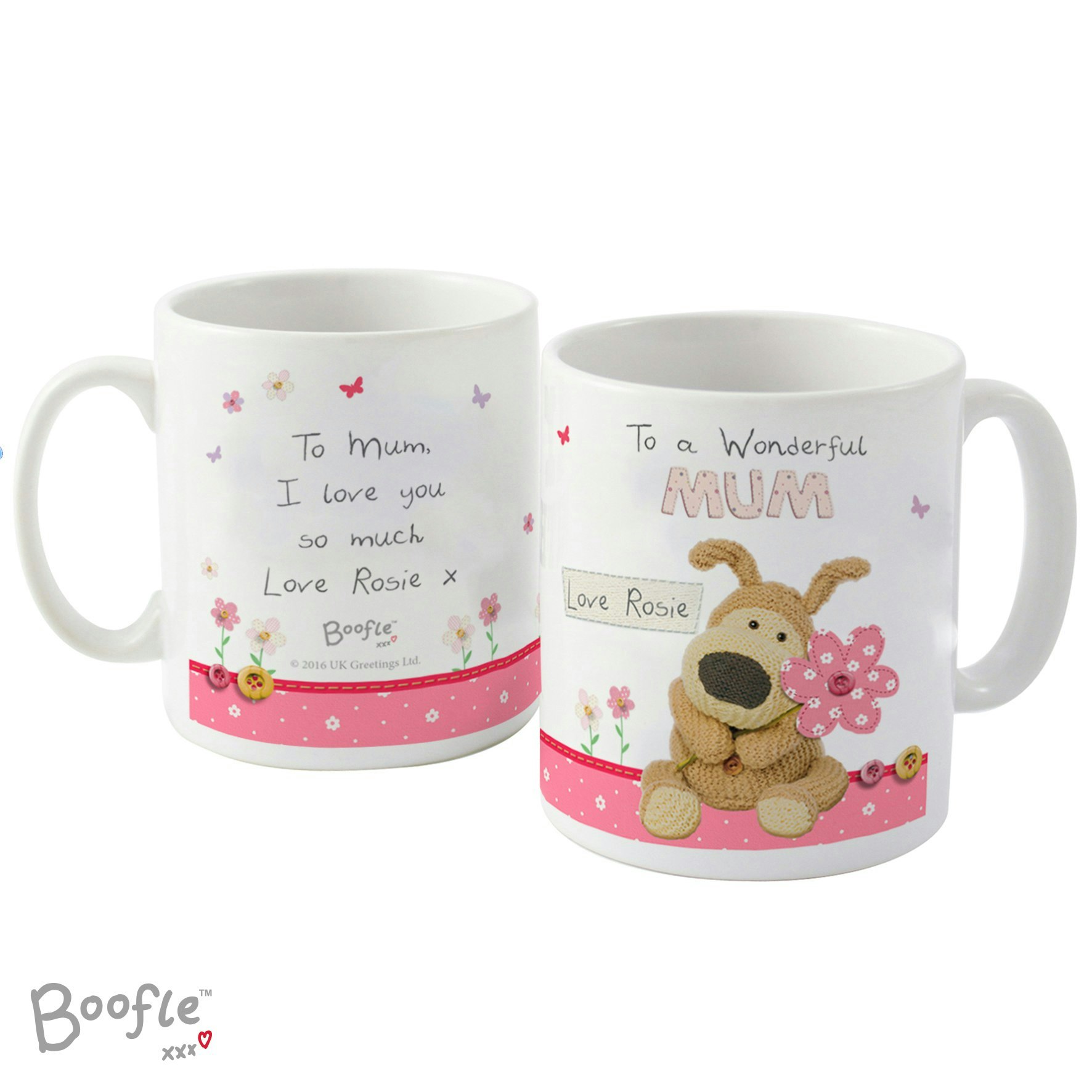 Personalised Memento Company Personalised Boofle Flowers Mug