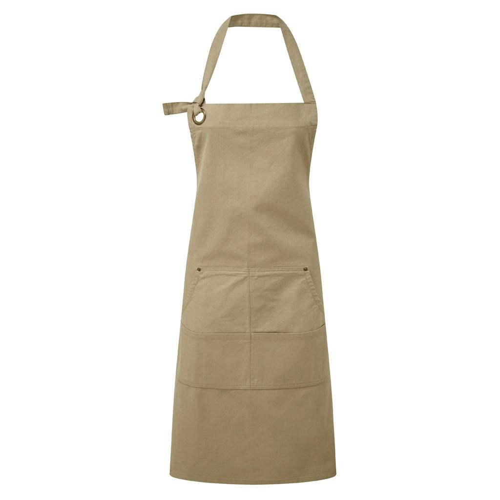 Premier Calibre Heavy Canvas Pocket Apron (Khaki) Cotton - One Size - Image 4
