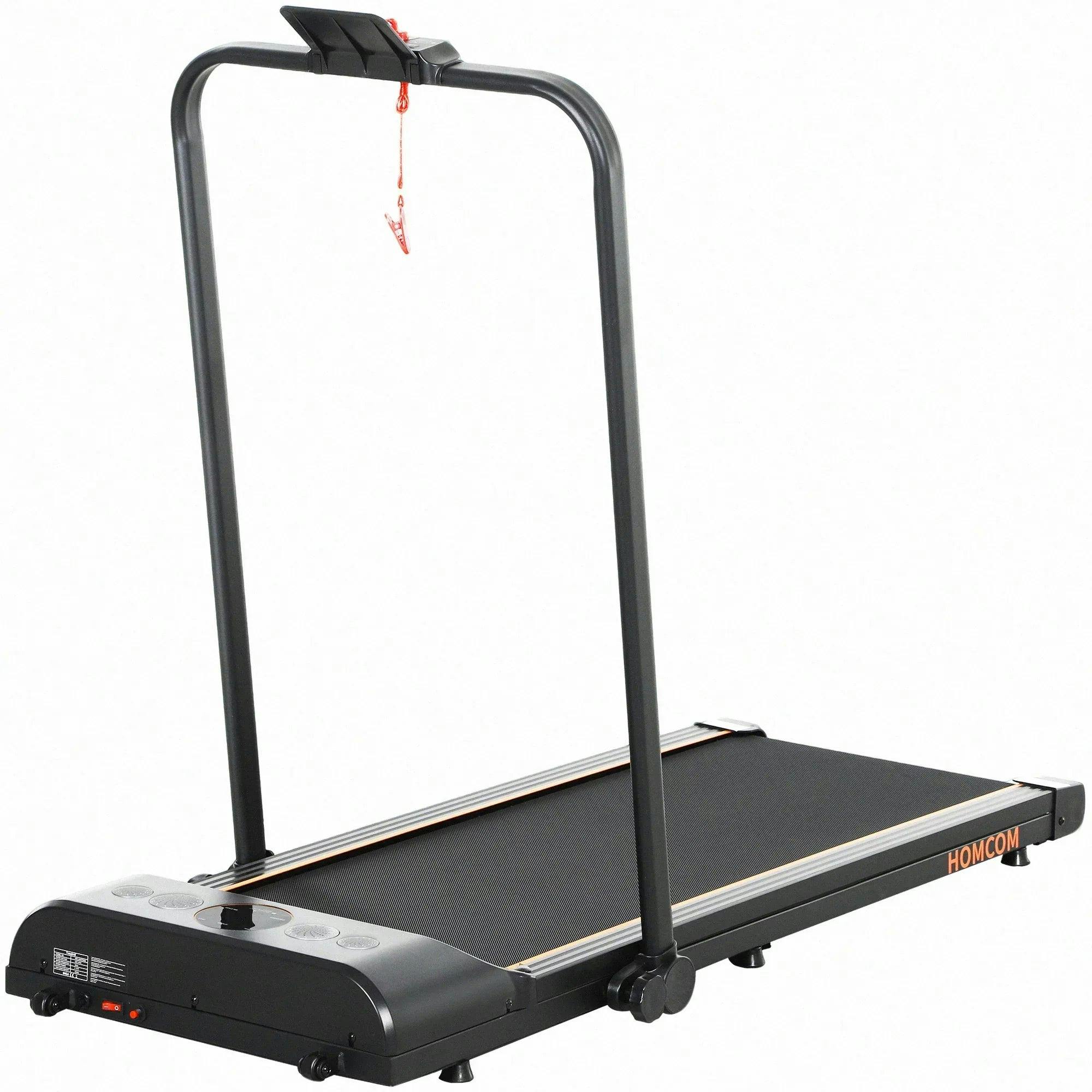 HOMCOM Foldable Walking Treadmill - Orange - LED Display - 1-8 km/h Speed - Max 100kg Capacity - Image 4