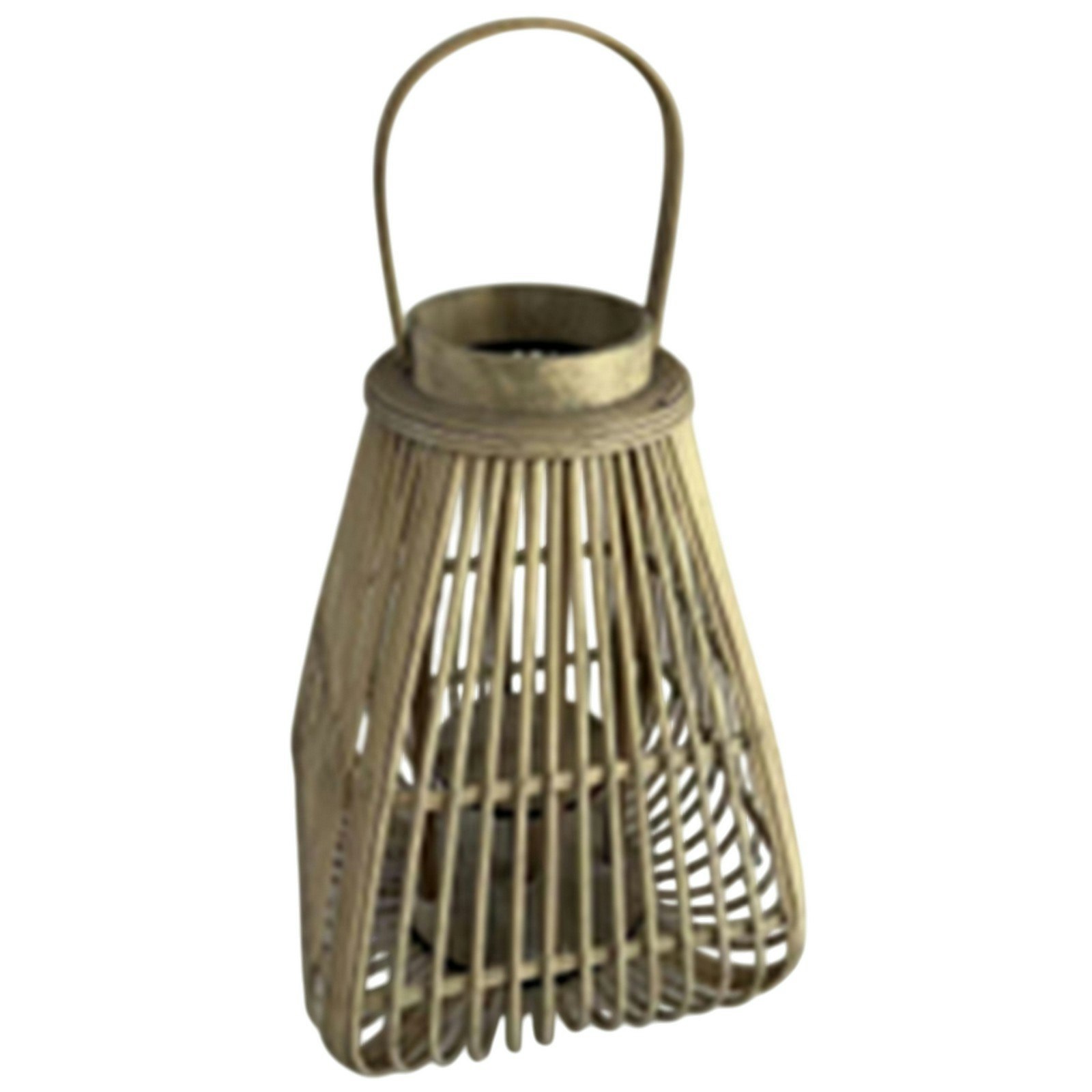 Hill Interiors Brown Peardrop Wicker Candle Lantern - 40Cm X 29Cm X 29Cm