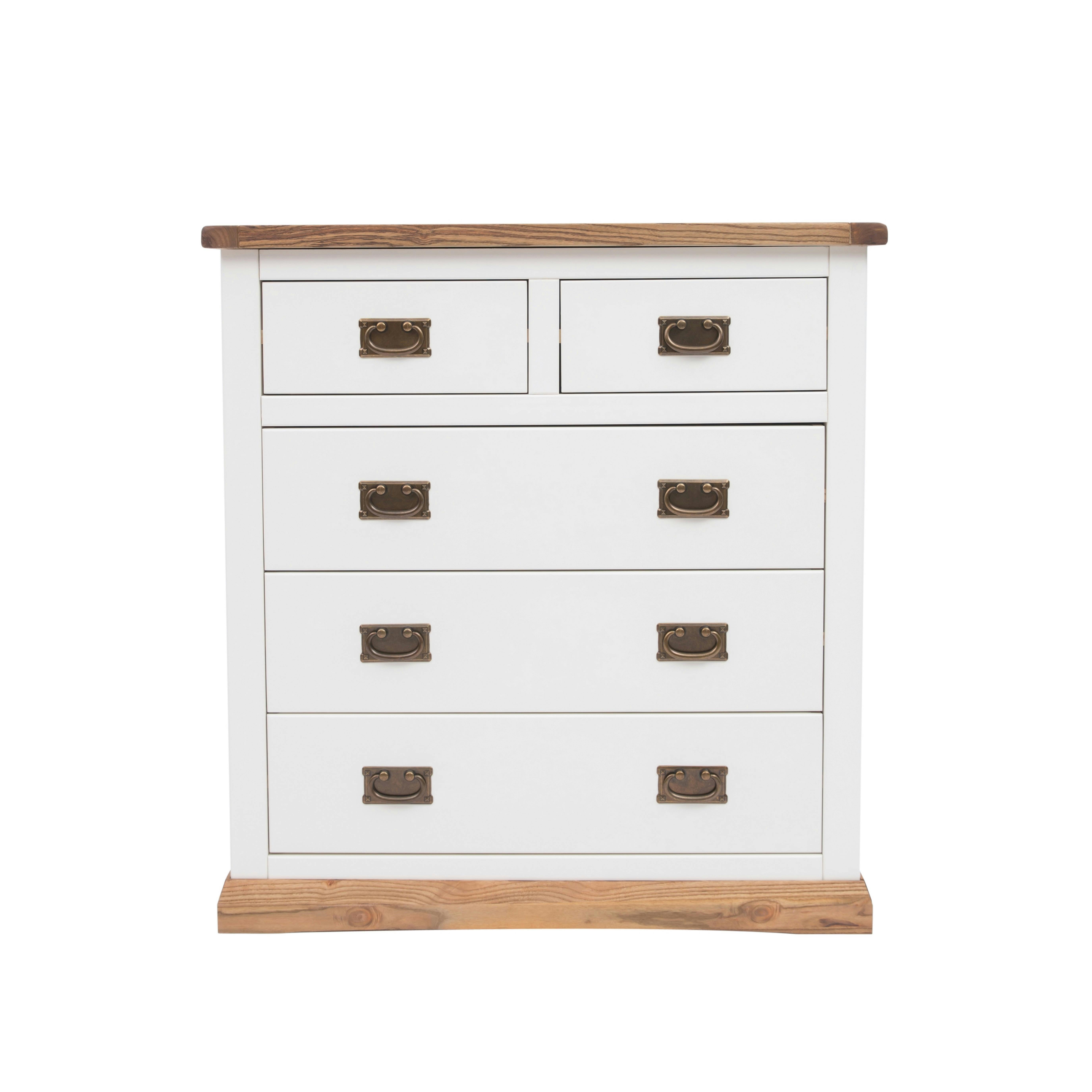 Rackhams White Tropea 5 Drawer Chest Of Drawers Bras Drop Handle - Off