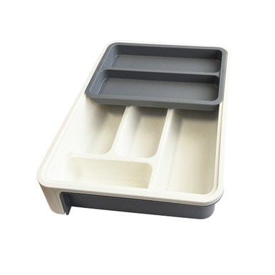 Olpro White/Grey Extendable Drawer Organiser